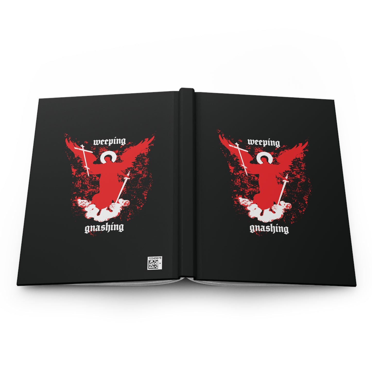 Weeping and Gnashing (Matthew 13:41, Apocalypse Angel IconoGraphic) No. 1 | Orthodox Christian Hardcover Blank Journal