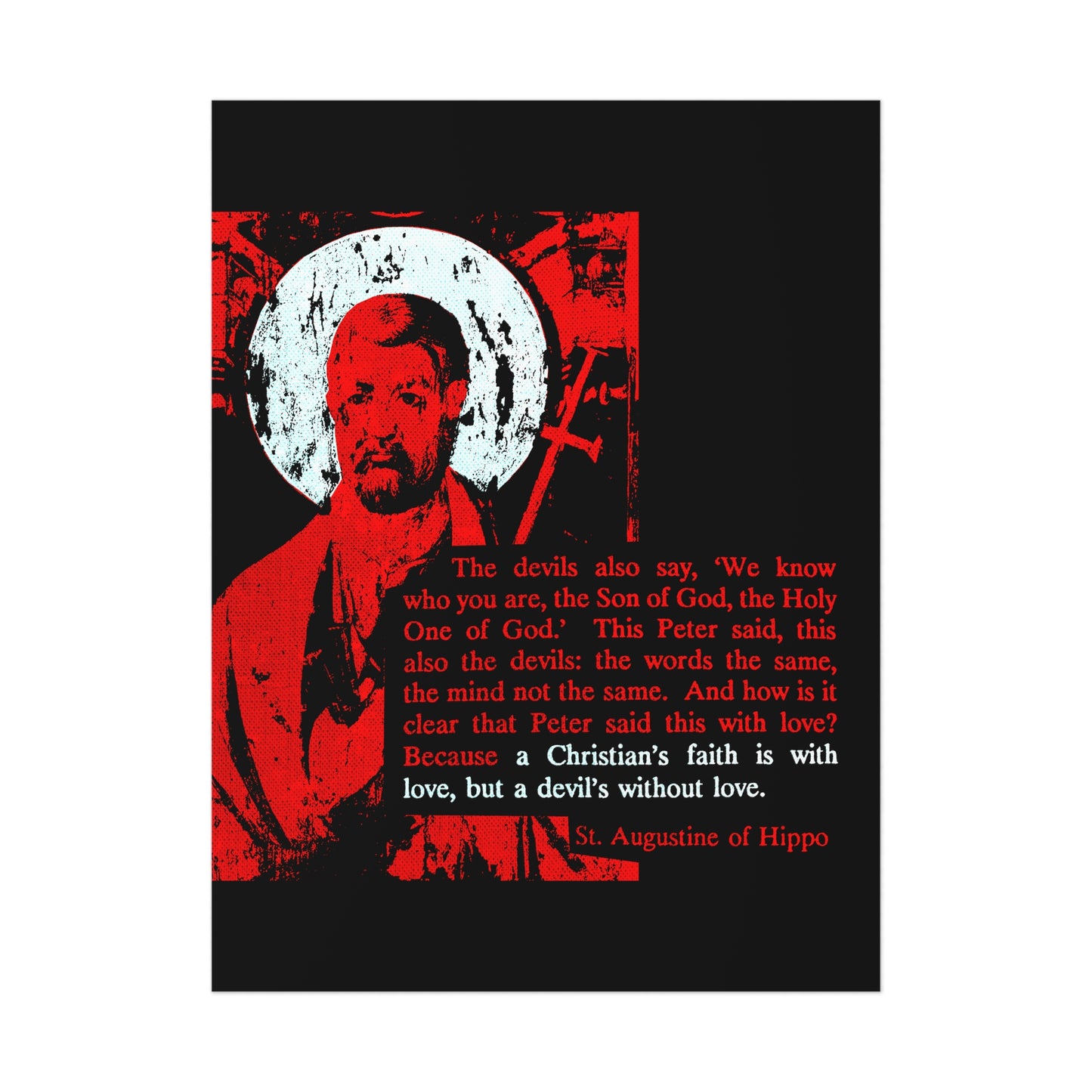 The Devil's Faith is Without Love (St. Peter, St. Augustine) No. 1 |  Orthodox Christian Art Poster