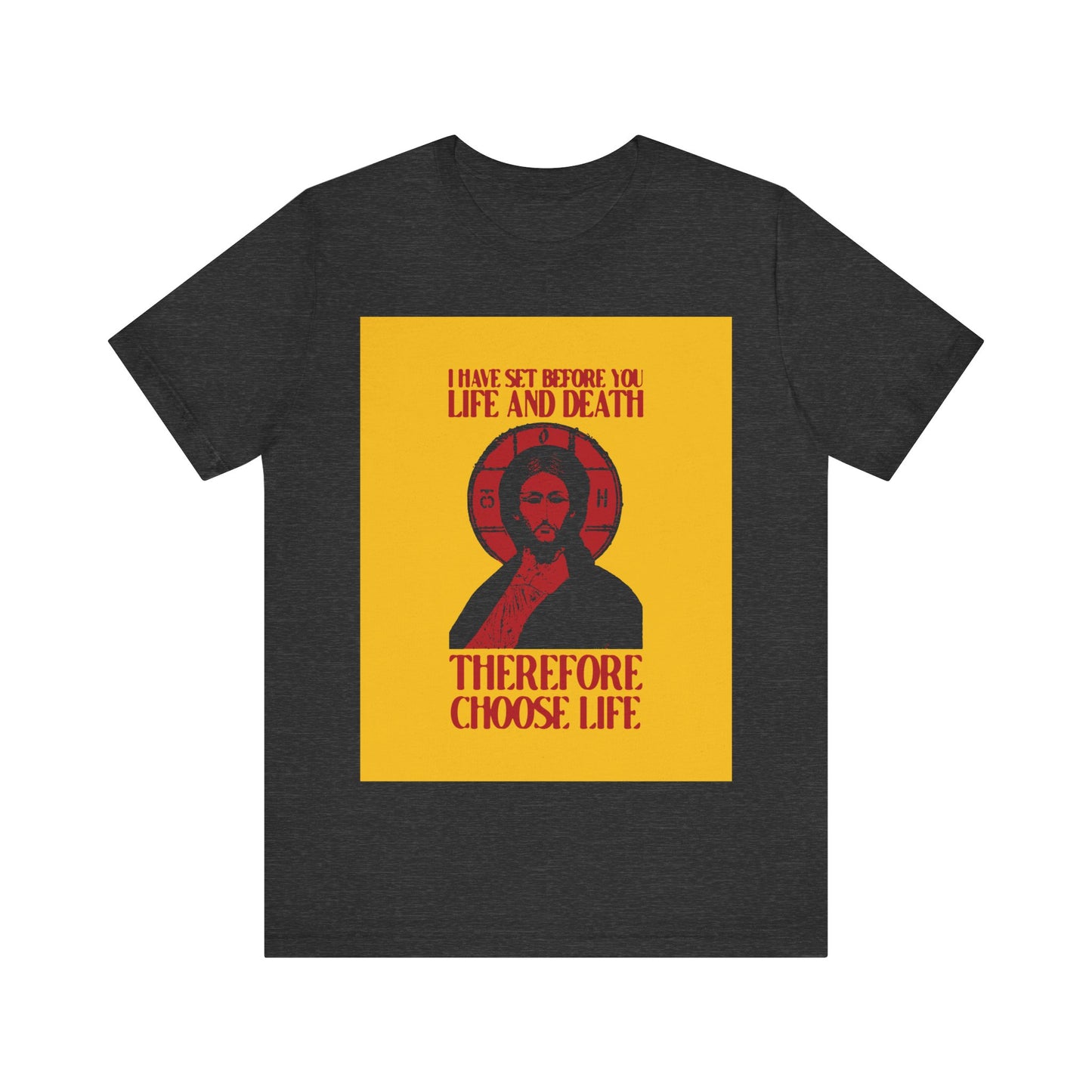 I Have Set Before You Life and Death (Deut. 30:11-20) Yellow Design No. 1 | Orthodox Christian T-Shirt