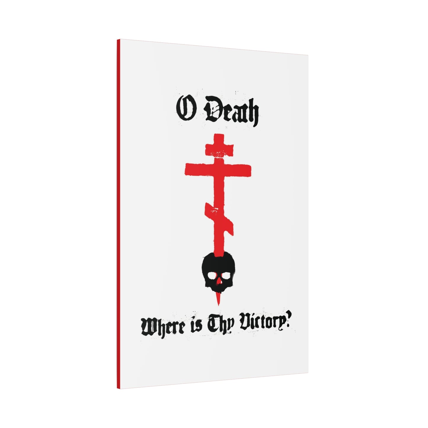 O Death Where is Thy Victory? 1 Cor 15:55 | Cross Stabbing Skull | Spraypaint Aesthetic | Orthodox Christian Canvas Art