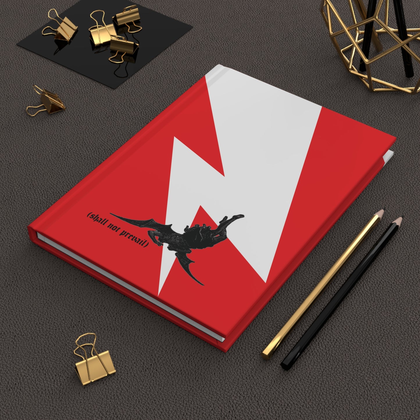 Shall Not Prevail | Satan Fell from Heaven Like Lightning (Luke 10:18) | Minimalist Design | Orthodox Christian Hardcover Journal