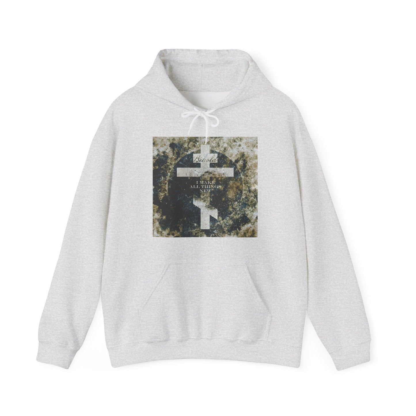 Behold, I Make All Things New | Revelation 21:5 | Cosmic Textured Orthodox Cross | Parousia | Orthodox Christian Hoodie