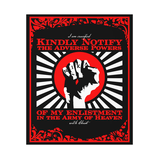 Kindly Notify the Adverse Powers | I am Crucified with Christ (Gal 2:20) | NIKA Fist | Orthodox Christian Art Poster
