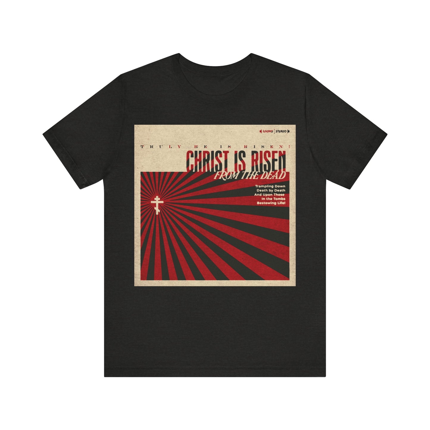 Christ is Risen from the Dead | Paschal Troparion | Retro LP Cover Design | Orthodox Christian T-Shirt