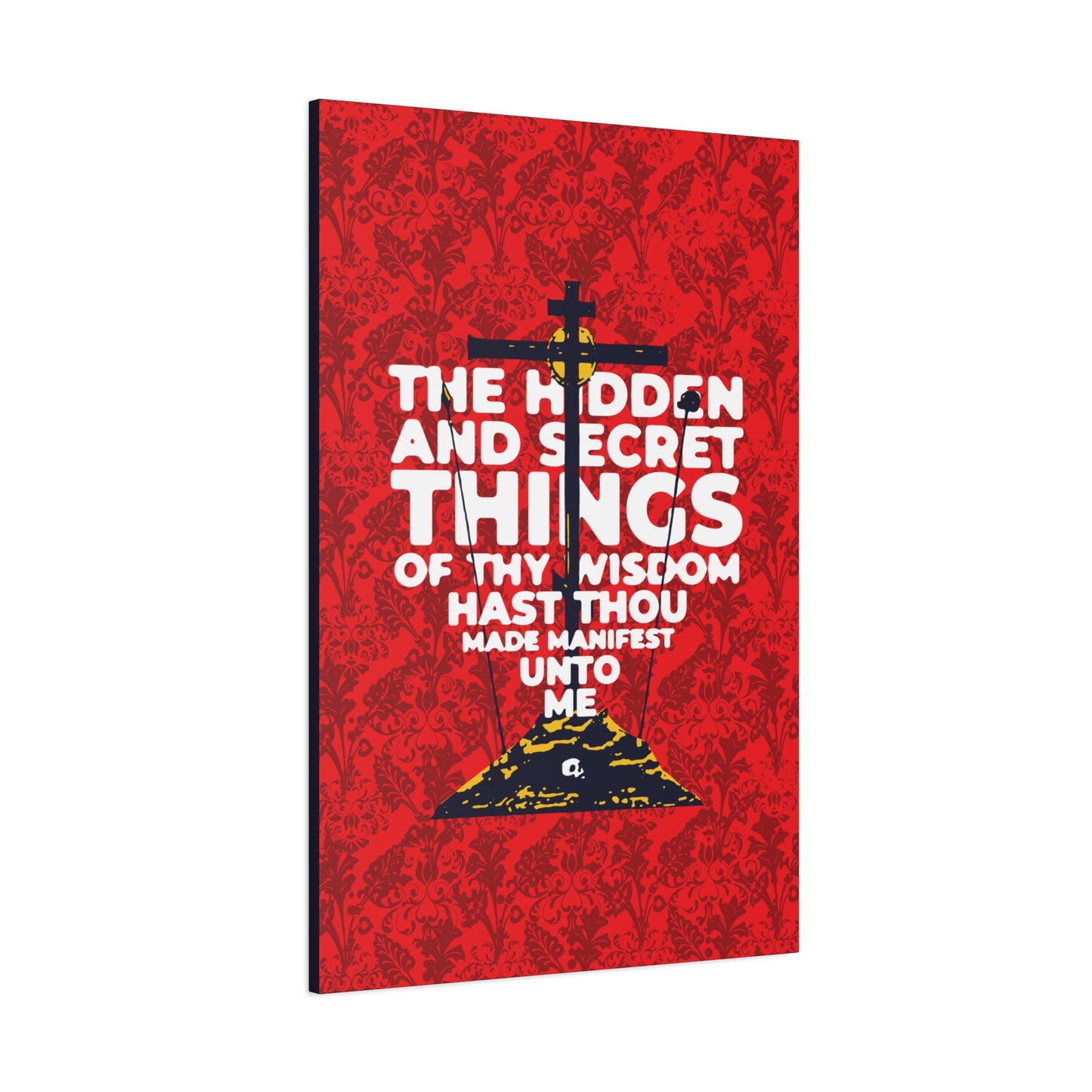 The Hidden and Secret Things of Thy Wisdom (Psalm 50/51) | Golgotha Cross | Skull of Adam | Orthodox Christian Canvas Art