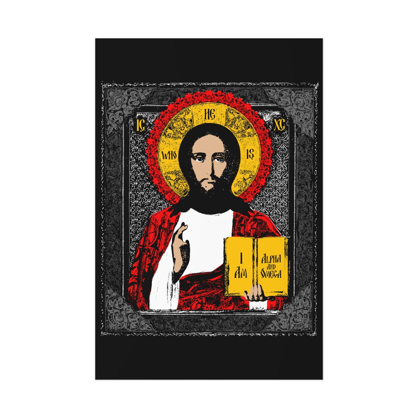 Christ Pantocrator IconoGraphic No. 1 (Alpha and Omega) | Orthodox Christian Art Poster