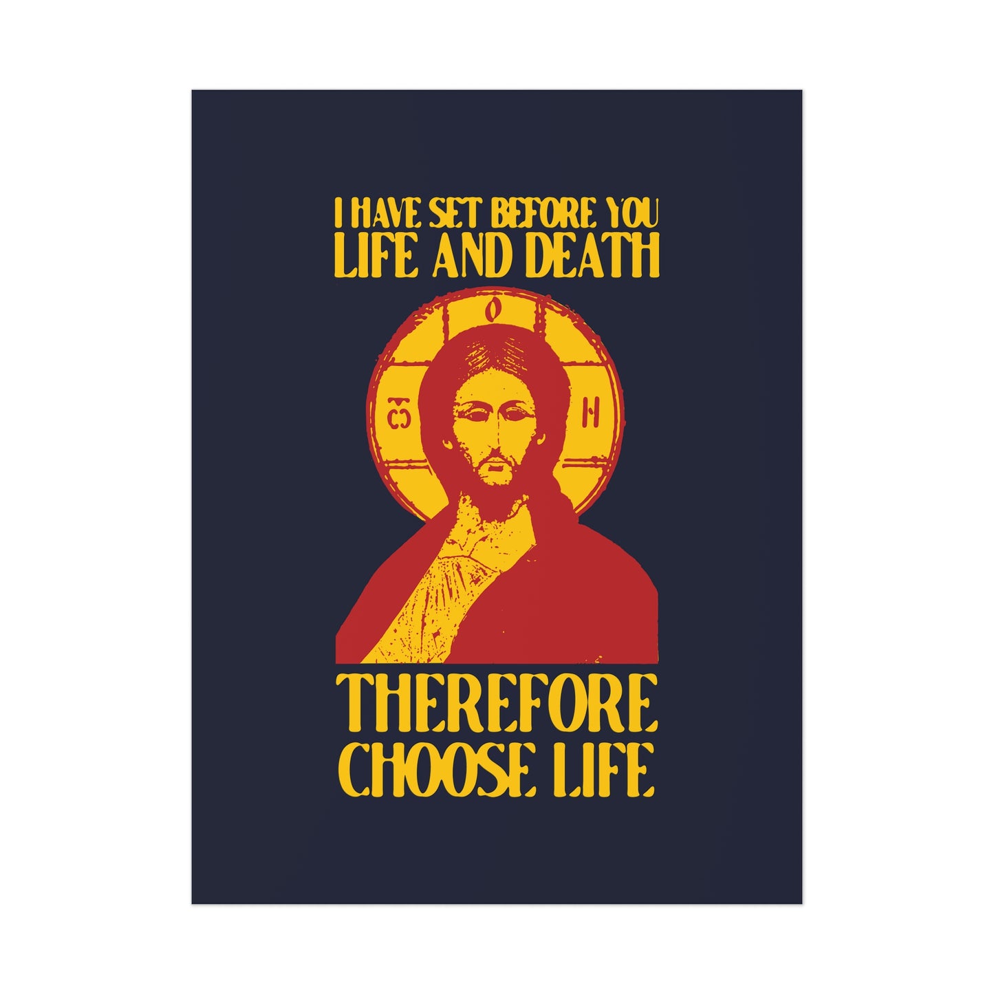 I Have Set Before You Life and Death (Deut. 30:11-20) Blue Design No. 1 | Orthodox Christian Art Poster