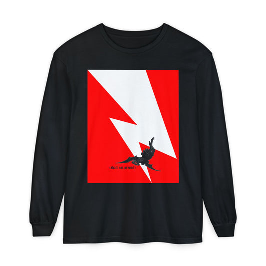 Shall Not Prevail | Satan Fell from Heaven Like Lightning (Luke 10:18) | Minimalist Design | Orthodox Christian Long Sleeve Shirt
