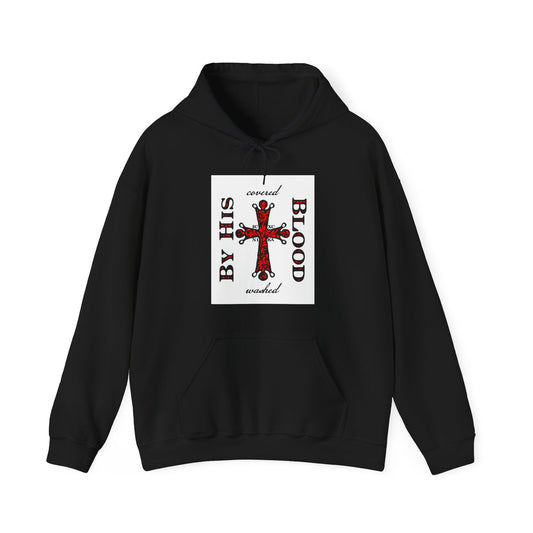 Washed/Covered By His Blood (1 John 1:7) | ICXC NIKA Ornate Red Orthodox Cross | Orthodox Christian Hoodie / Hooded Sweatshirt