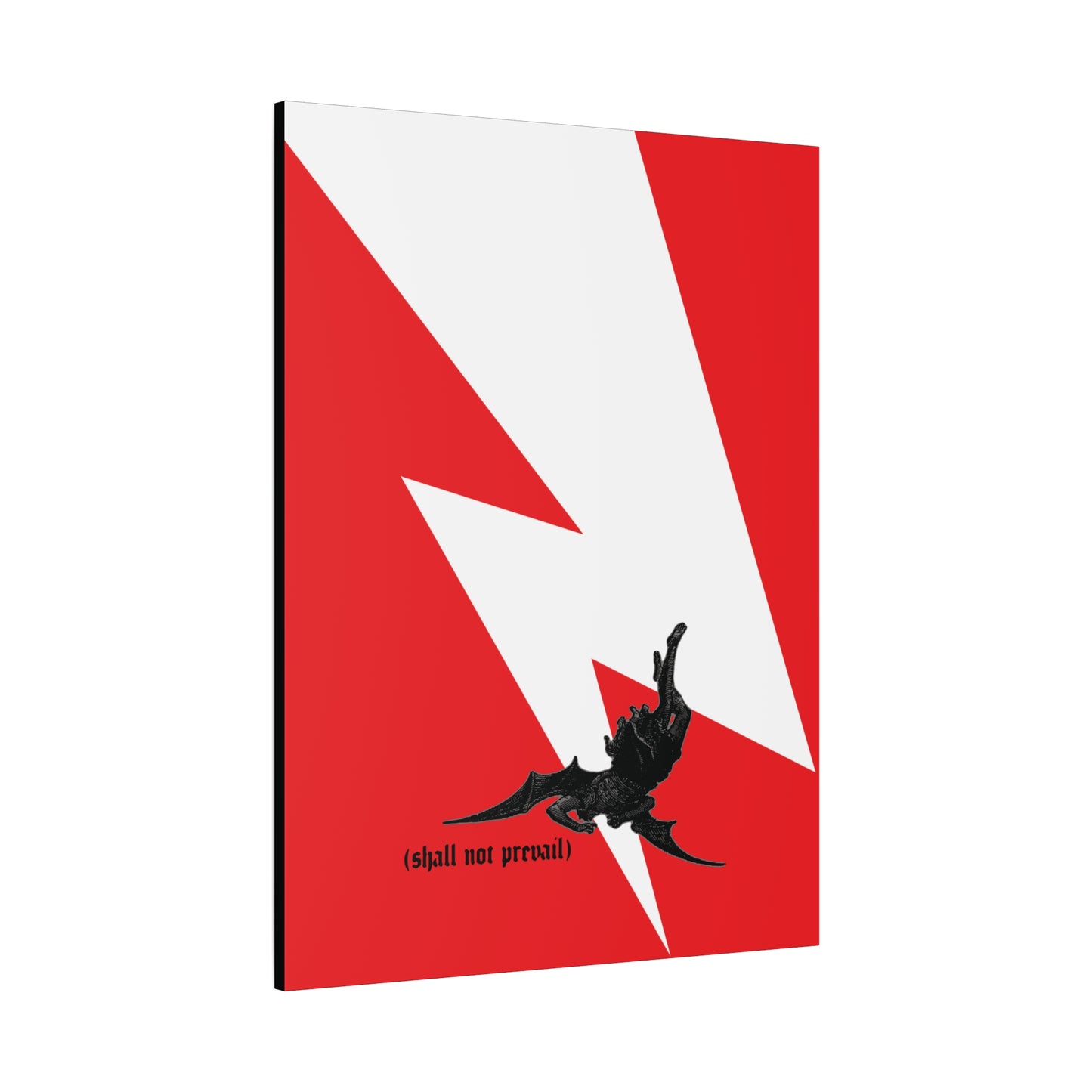 Shall Not Prevail | Satan Fell from Heaven Like Lightning (Luke 10:18) | Minimalist Design | Orthodox Christian Canvas Art