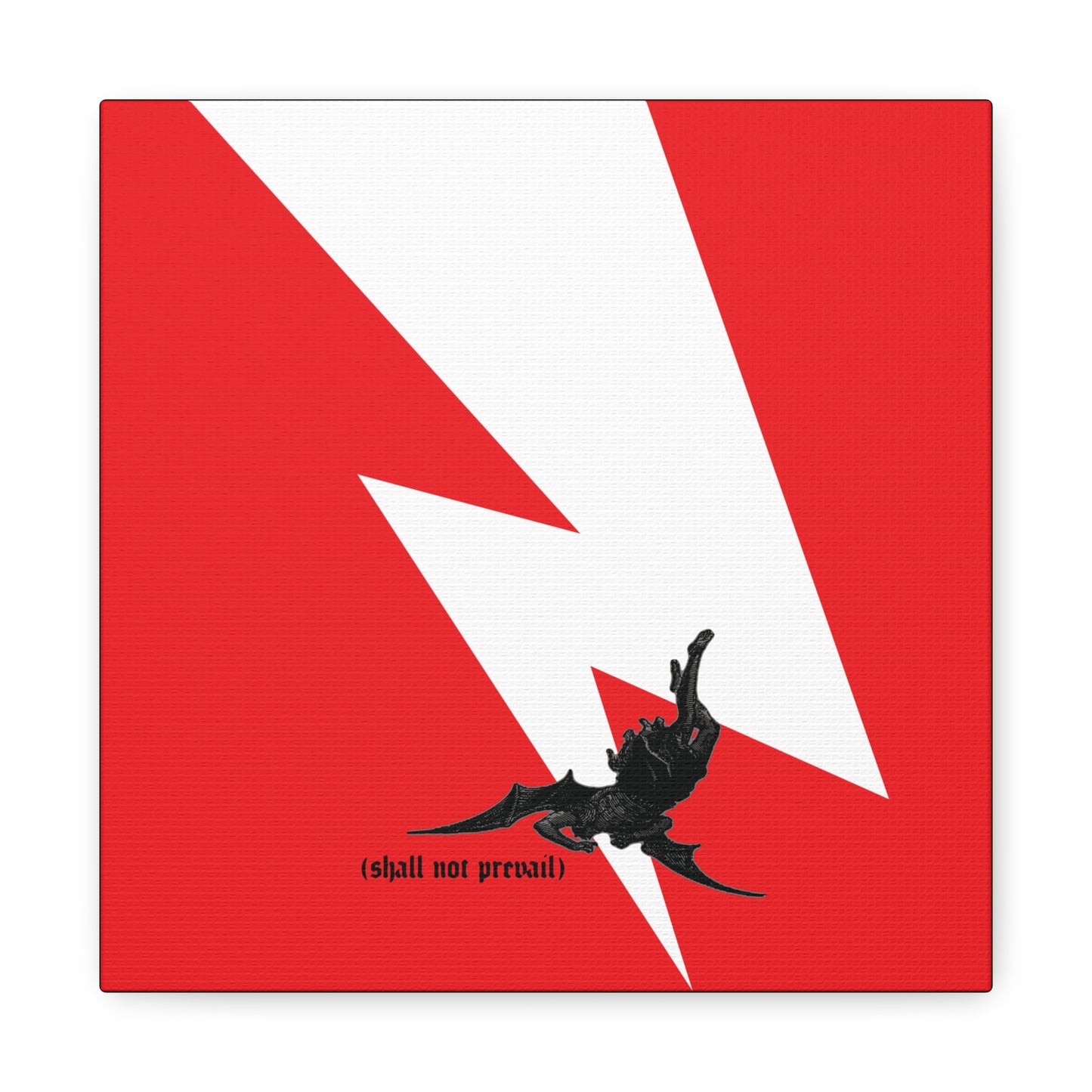 Shall Not Prevail | Satan Fell from Heaven Like Lightning (Luke 10:18) | Minimalist Design | Orthodox Christian Canvas Art