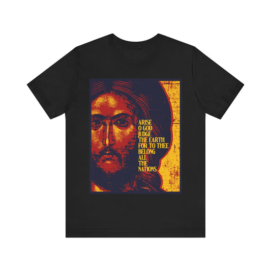Arise, O God, Judge the Earth (Psalm 82/81) | Jesus Christ Russian Style IconoGraphic | Orthodox Christian T-Shirt