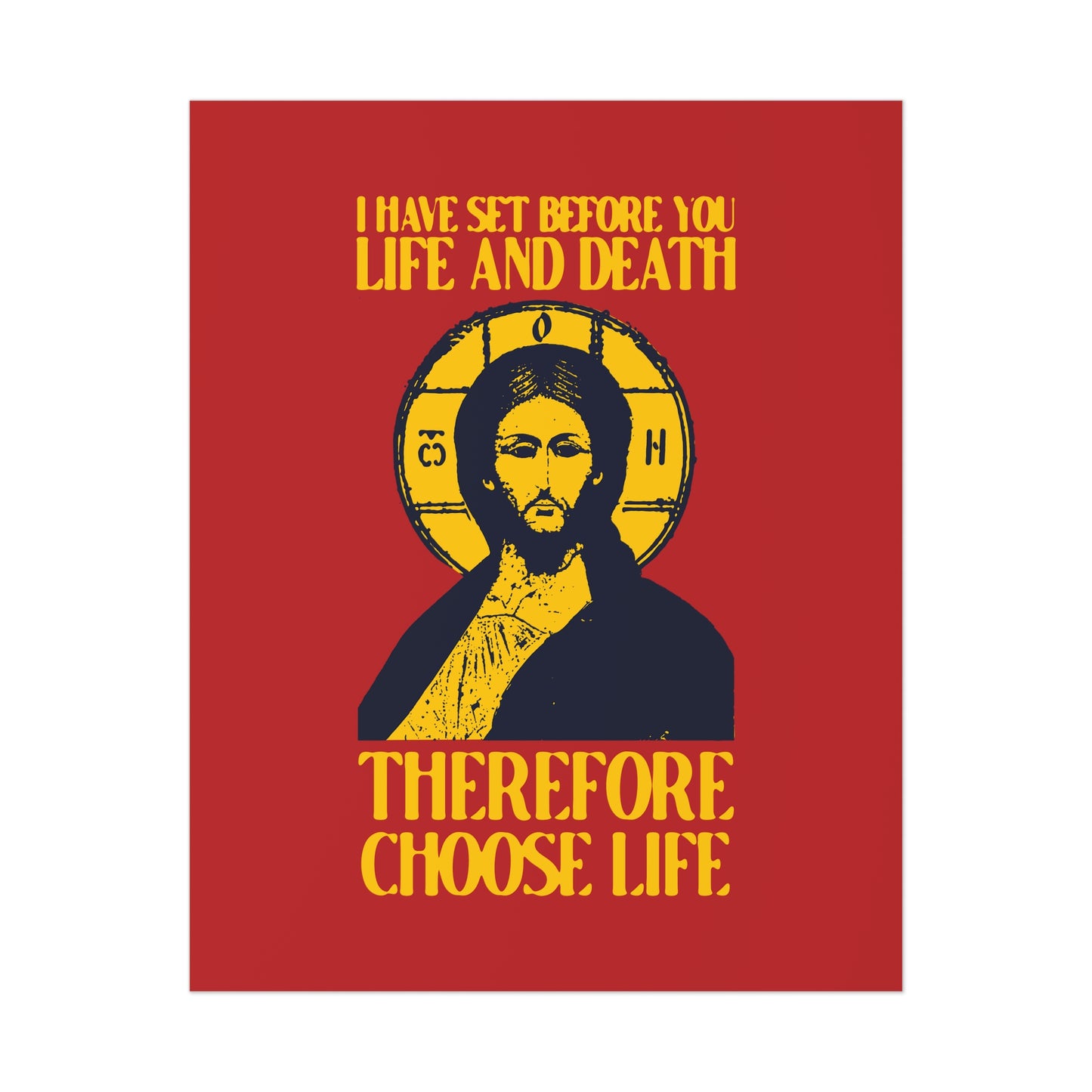 I Have Set Before You Life and Death (Deut. 30:11-20) Red Design No. 1 | Orthodox Christian Art Poster
