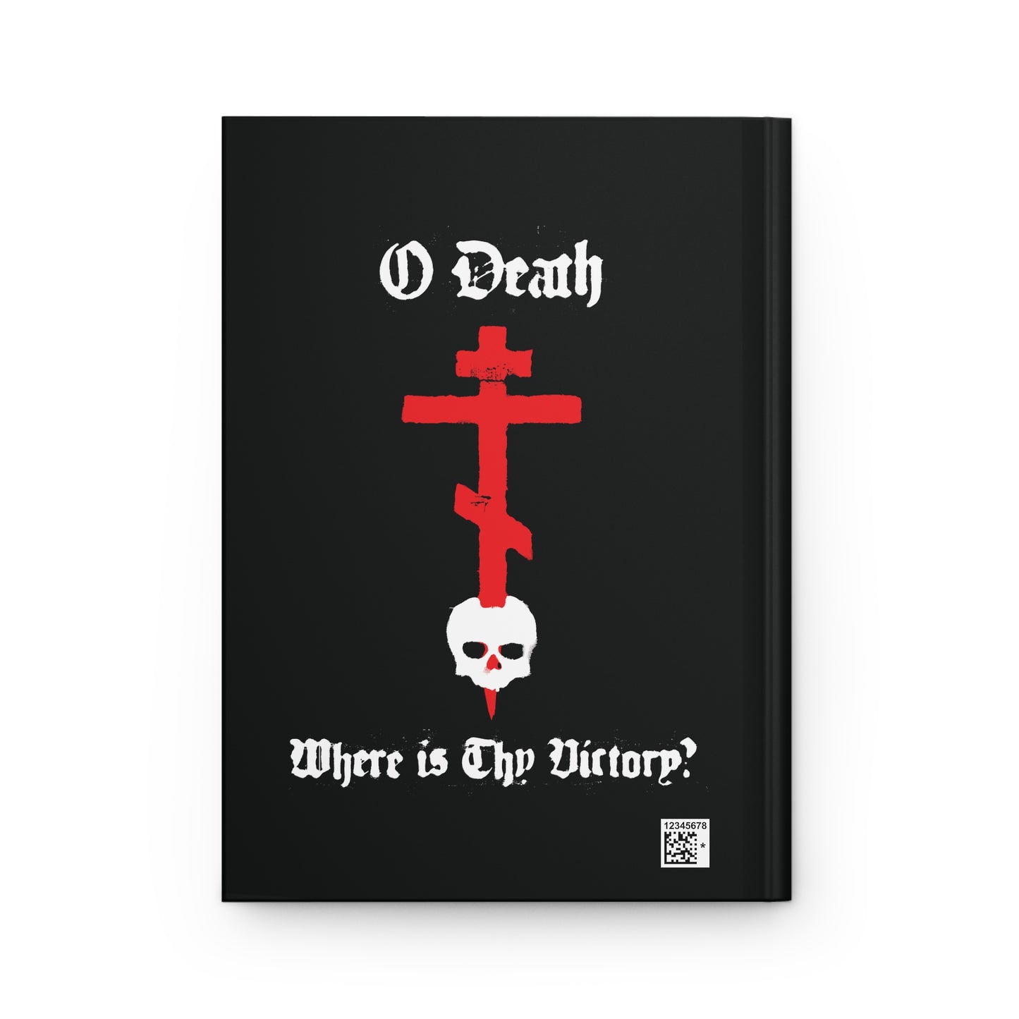 O Death Where is Thy Victory? 1 Cor 15:55 | Orthodox Cross Stabbing Skull | Spraypaint Aesthetic | Orthodox Christian Hardcover Journal