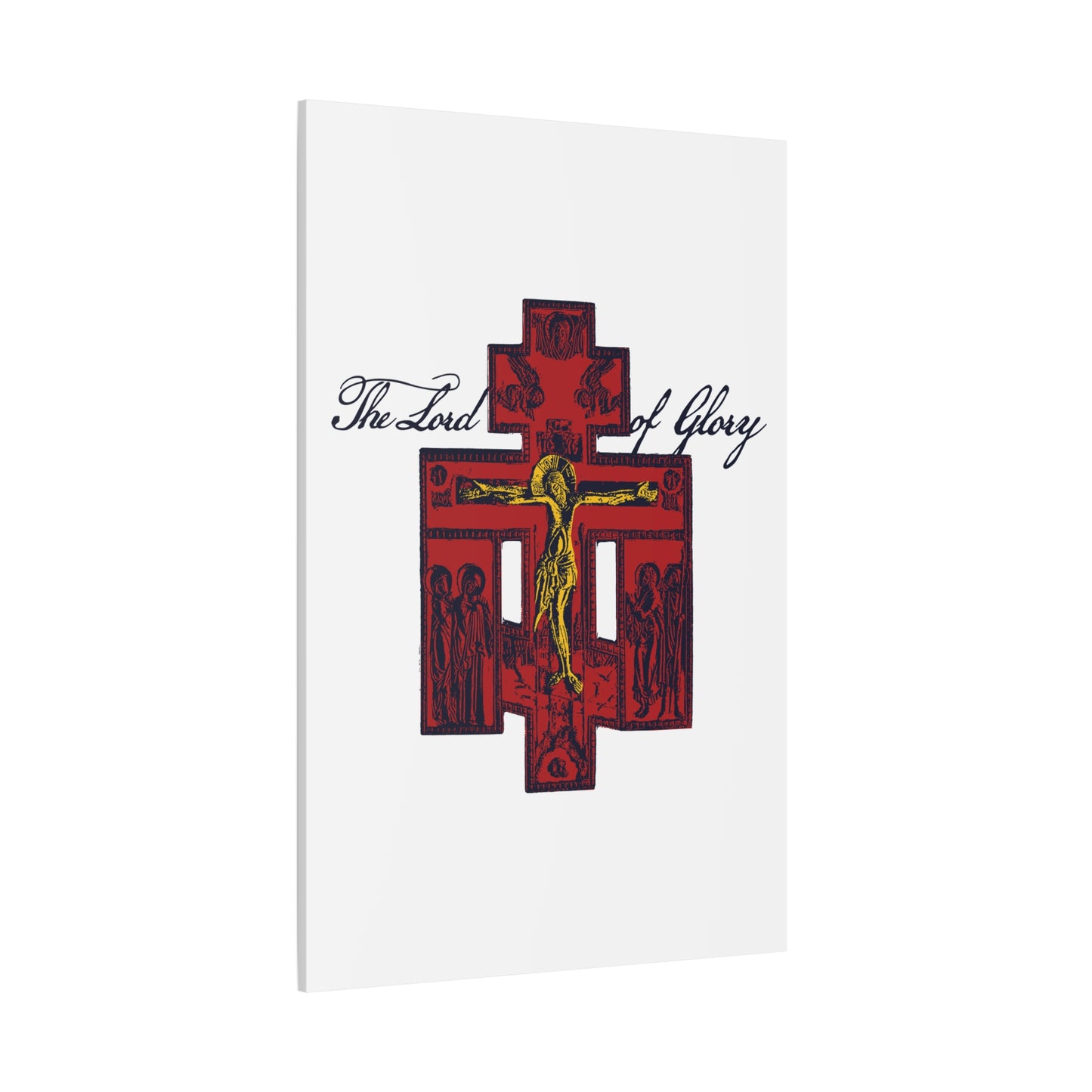 The Lord of Glory | Russian Golgotha Crucifix IconoGraphic (White BG) | 1 Corinthians 2:8 | Orthodox Christian Canvas Art