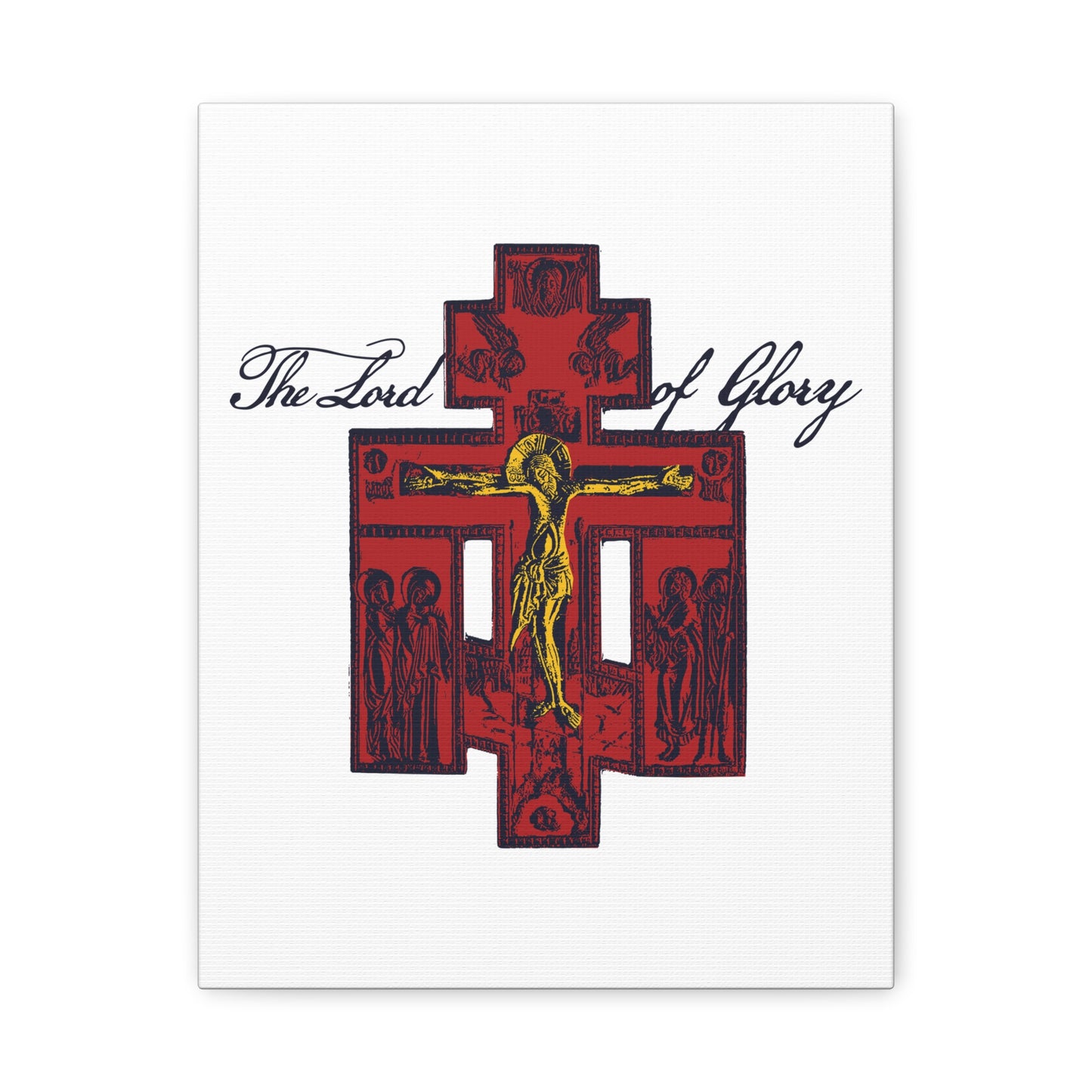 The Lord of Glory | Russian Golgotha Crucifix IconoGraphic (White BG) | 1 Corinthians 2:8 | Orthodox Christian Canvas Art