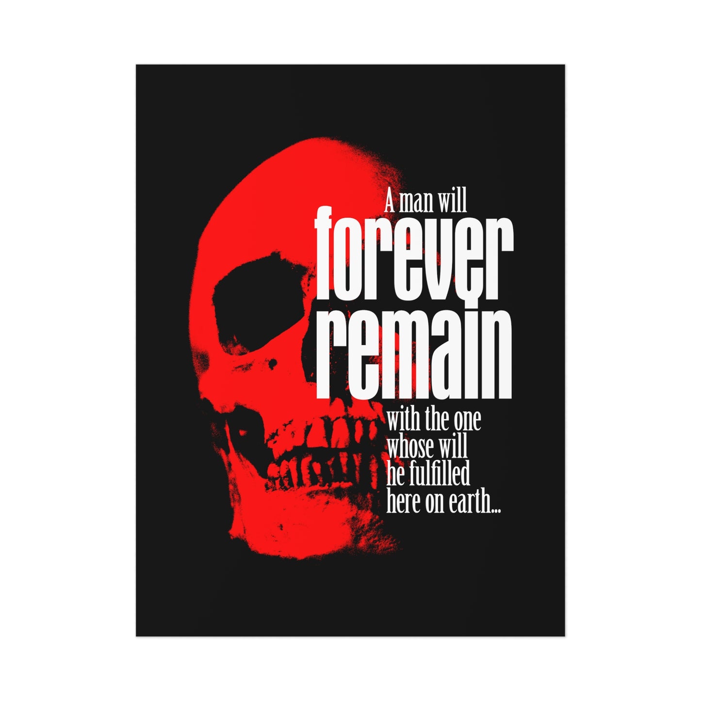 A man will forever remain... | You cannot serve two masters | Red Skull Horror Movie Poster Aesthetic | Orthodox Christian Art Poster