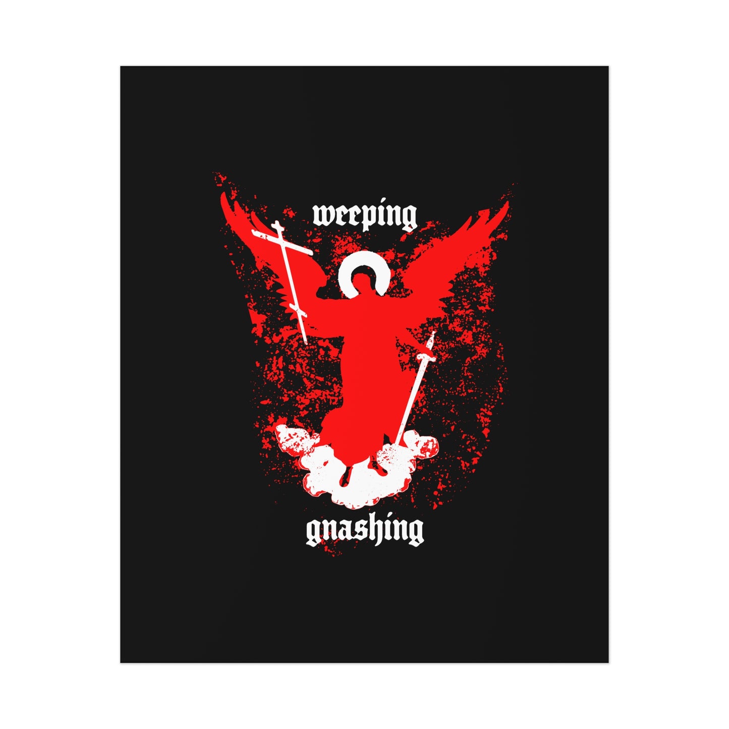 Weeping and Gnashing (Matthew 13:41, Apocalypse Angel IconoGraphic) No. 1 | Orthodox Christian Art Poster