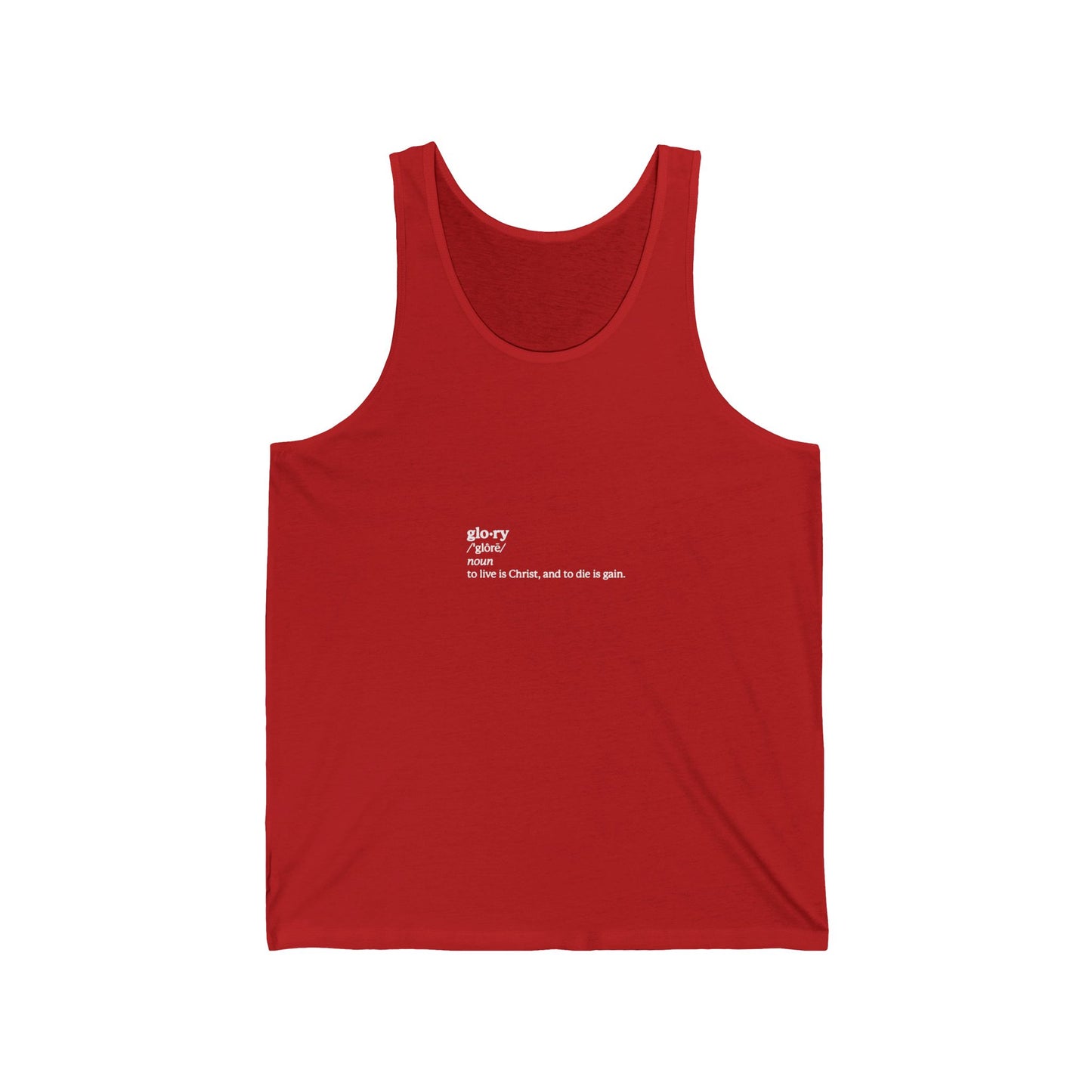 Glory Definition (Philippians 1:21) No. 1 | Orthodox Christian Jersey Tank Top / Sleeveless Shirt