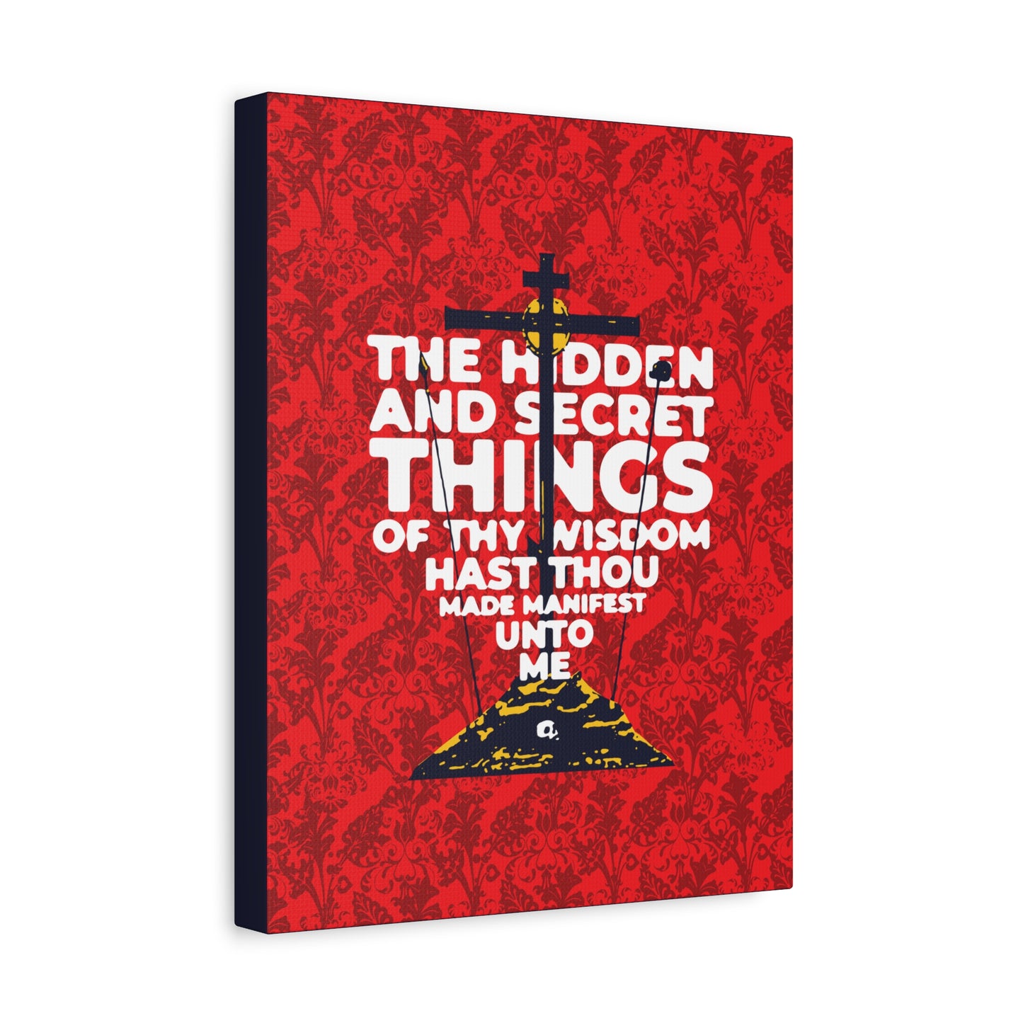 The Hidden and Secret Things of Thy Wisdom (Psalm 50/51) | Golgotha Cross | Skull of Adam | Orthodox Christian Canvas Art