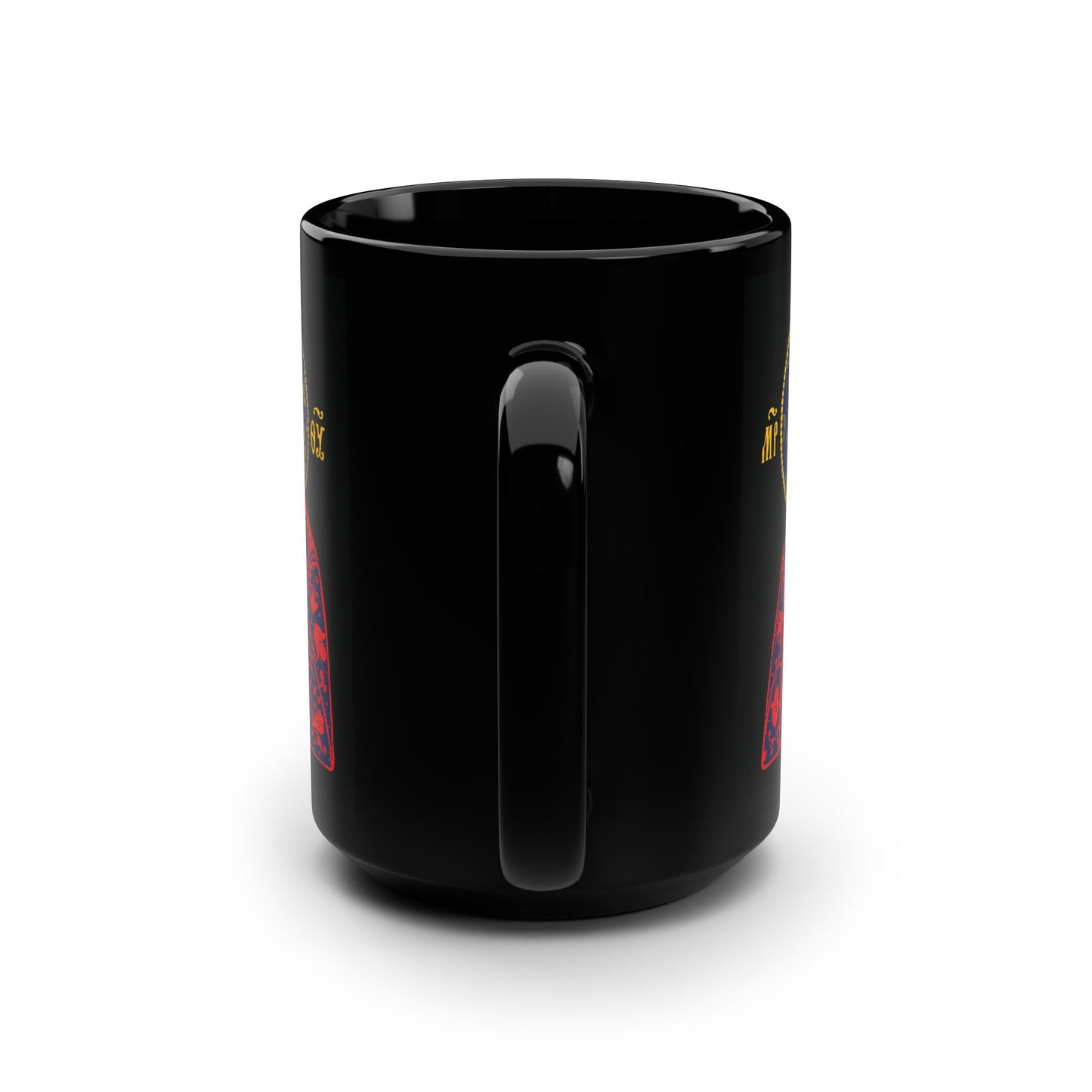 Joy of All Joys Tenderness Theotokos Iconographic Based on Traditional Orthodox Iconography | Red Design | Orthodox Christian Black Mug