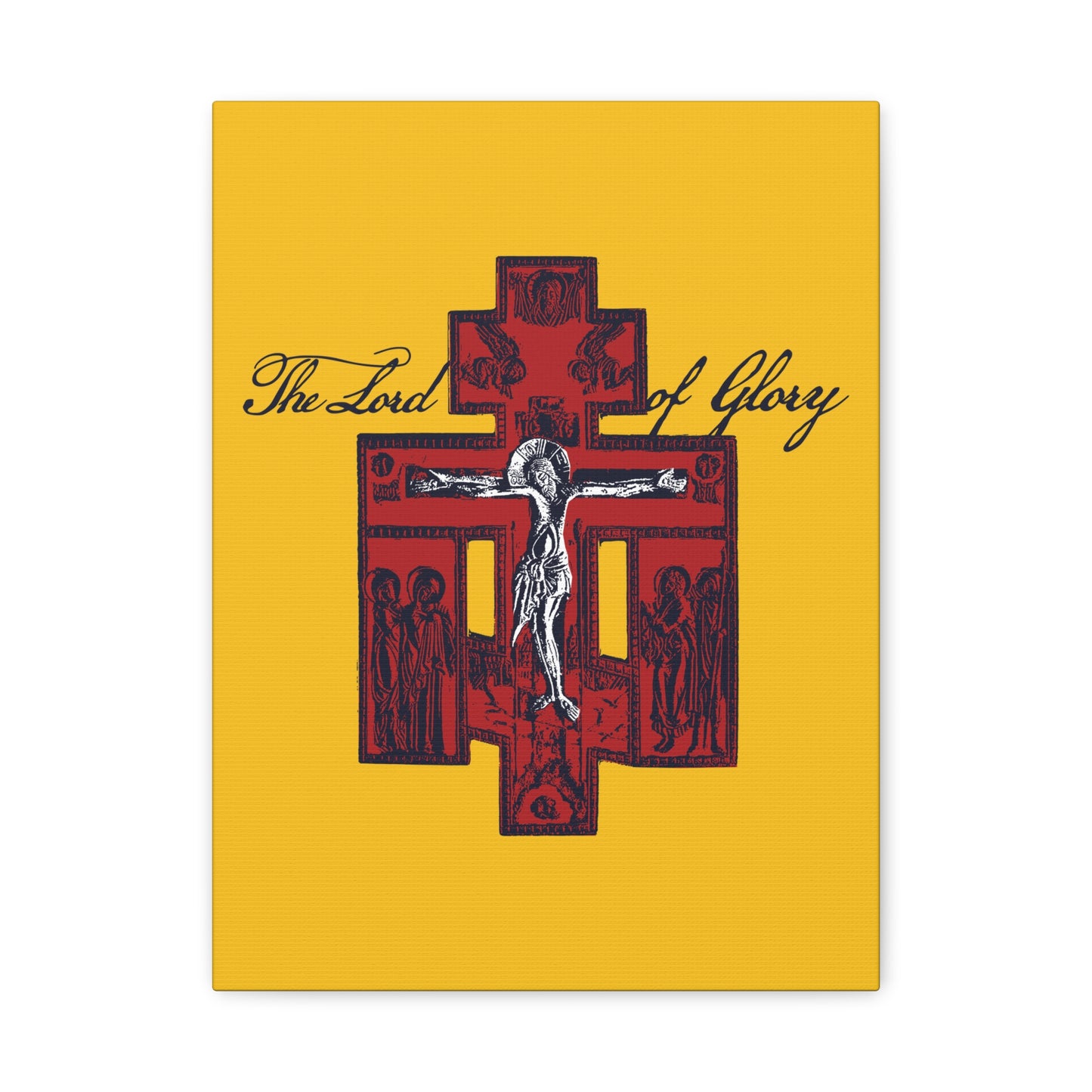 The Lord of Glory | Russian Golgotha Crucifix IconoGraphic (Gold BG) | 1 Corinthians 2:8 | Orthodox Christian Canvas Art