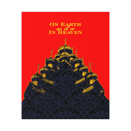 The Church: On Earth As It Is In Heaven | Lord's Prayer | Ancient Russian Wooden Church Design | Orthodox Christian Art Poster