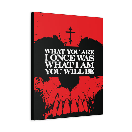 What You Are, I Once Was. What I Am, You Will Be | Memento Mori | Red Skull Remembrance of Death | Orthodox Christian Canvas Art