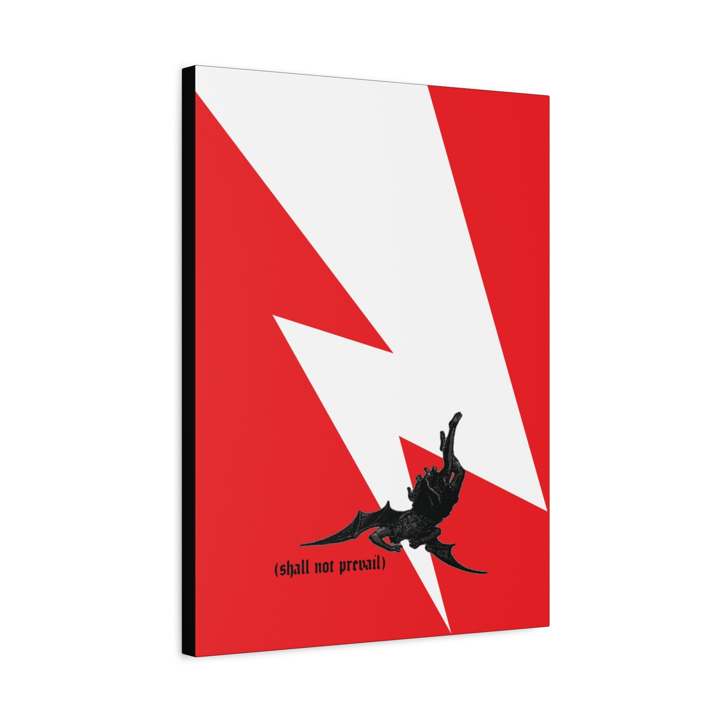 Shall Not Prevail | Satan Fell from Heaven Like Lightning (Luke 10:18) | Minimalist Design | Orthodox Christian Canvas Art