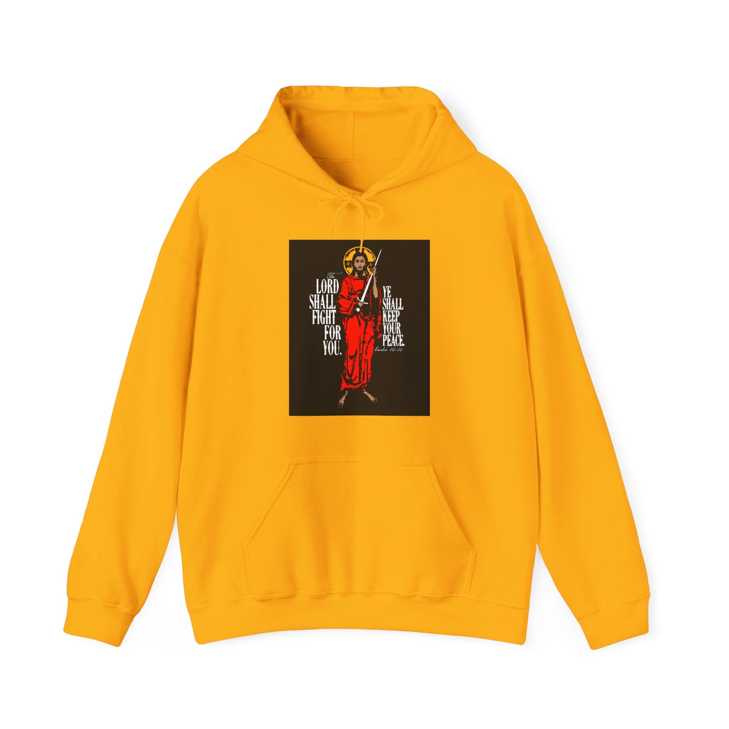The Lord Shall Fight For You (Exodus 14:14) | Jesus Christ with Sword IconoGraphic | Orthodox Christian Hoodie