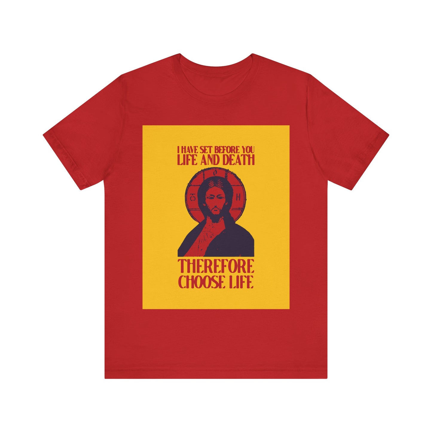 I Have Set Before You Life and Death (Deut. 30:11-20) Yellow Design No. 1 | Orthodox Christian T-Shirt