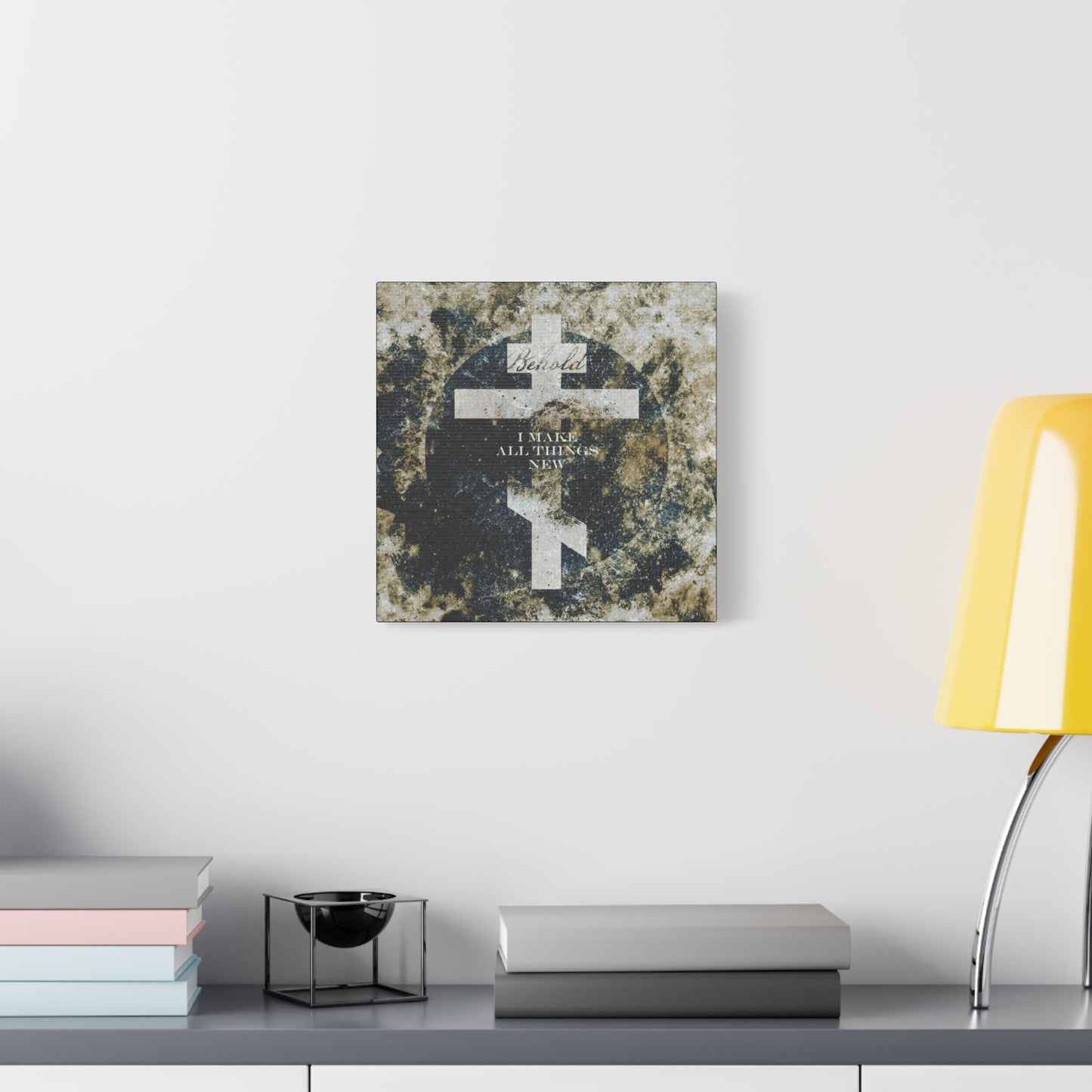 Behold, I Make All Things New | Revelation 21:5 | Cosmic Textured Orthodox Cross | Parousia | Orthodox Christian Canvas Art