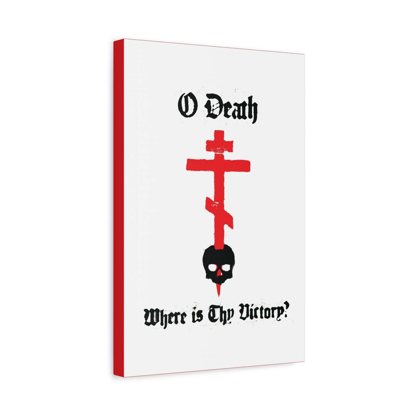 O Death Where is Thy Victory? 1 Cor 15:55 | Cross Stabbing Skull | Spraypaint Aesthetic | Orthodox Christian Canvas Art