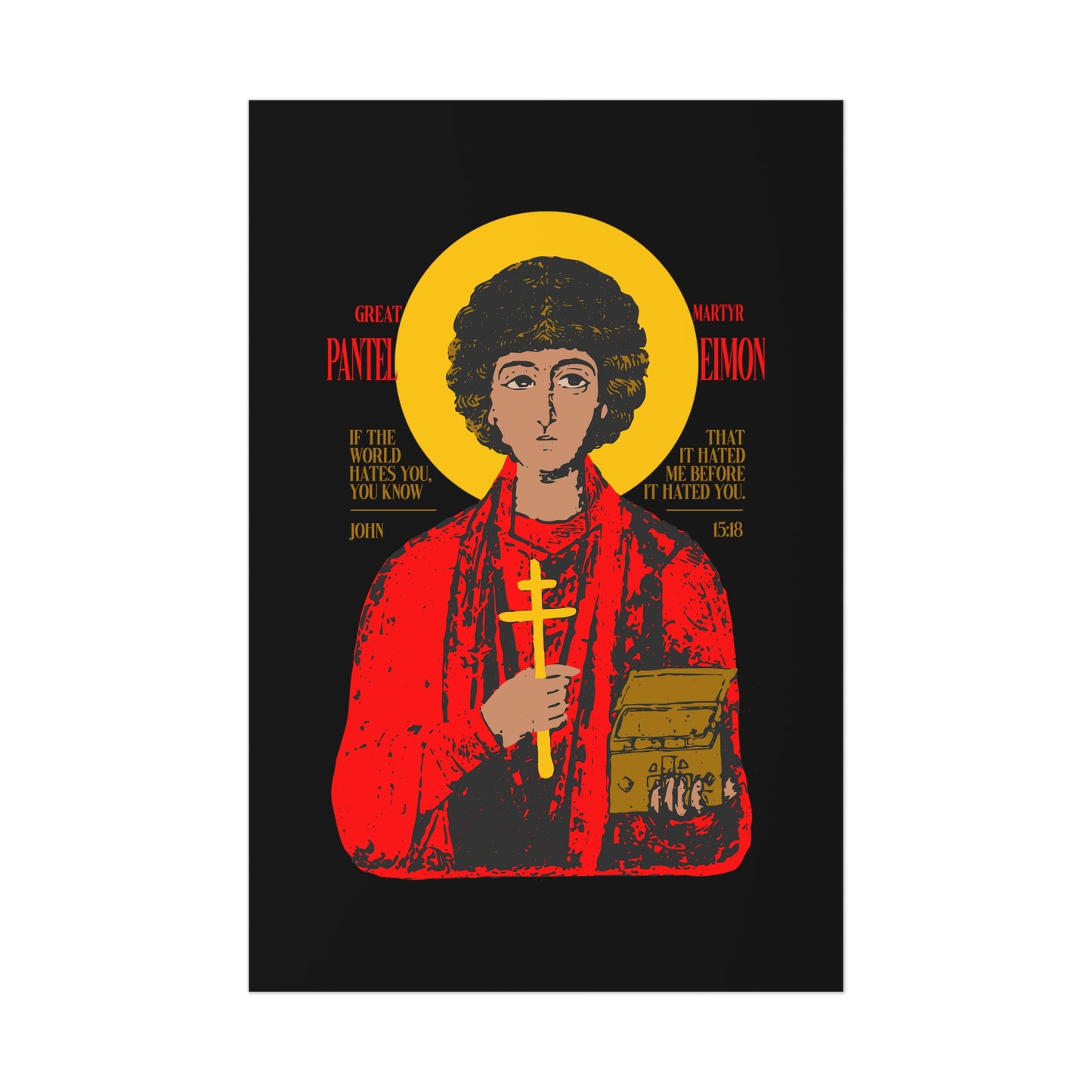 Great-Martyr Panteleimon IconoGraphic No. 1 | Orthodox Christian Art Poster