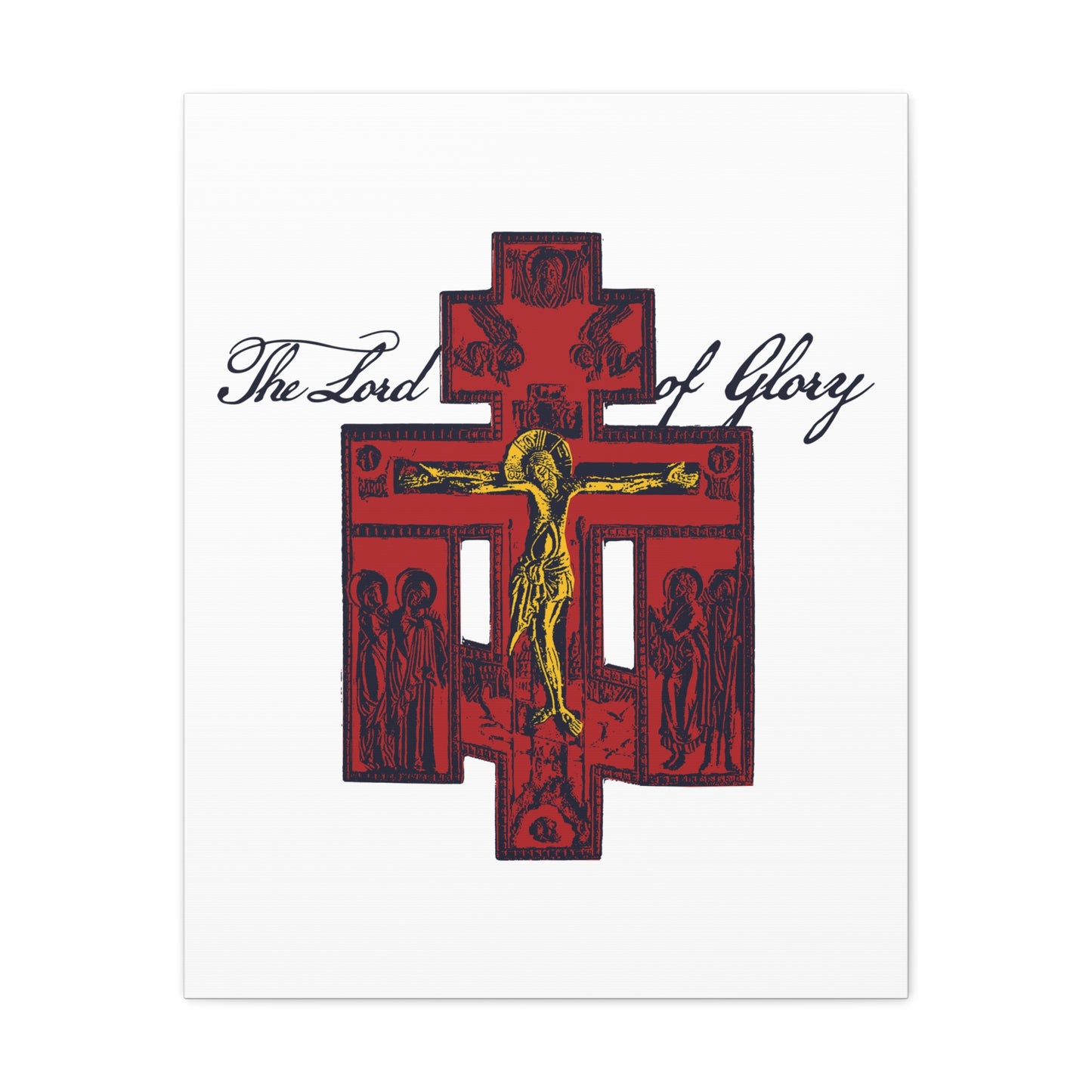 The Lord of Glory | Russian Golgotha Crucifix IconoGraphic (White BG) | 1 Corinthians 2:8 | Orthodox Christian Canvas Art