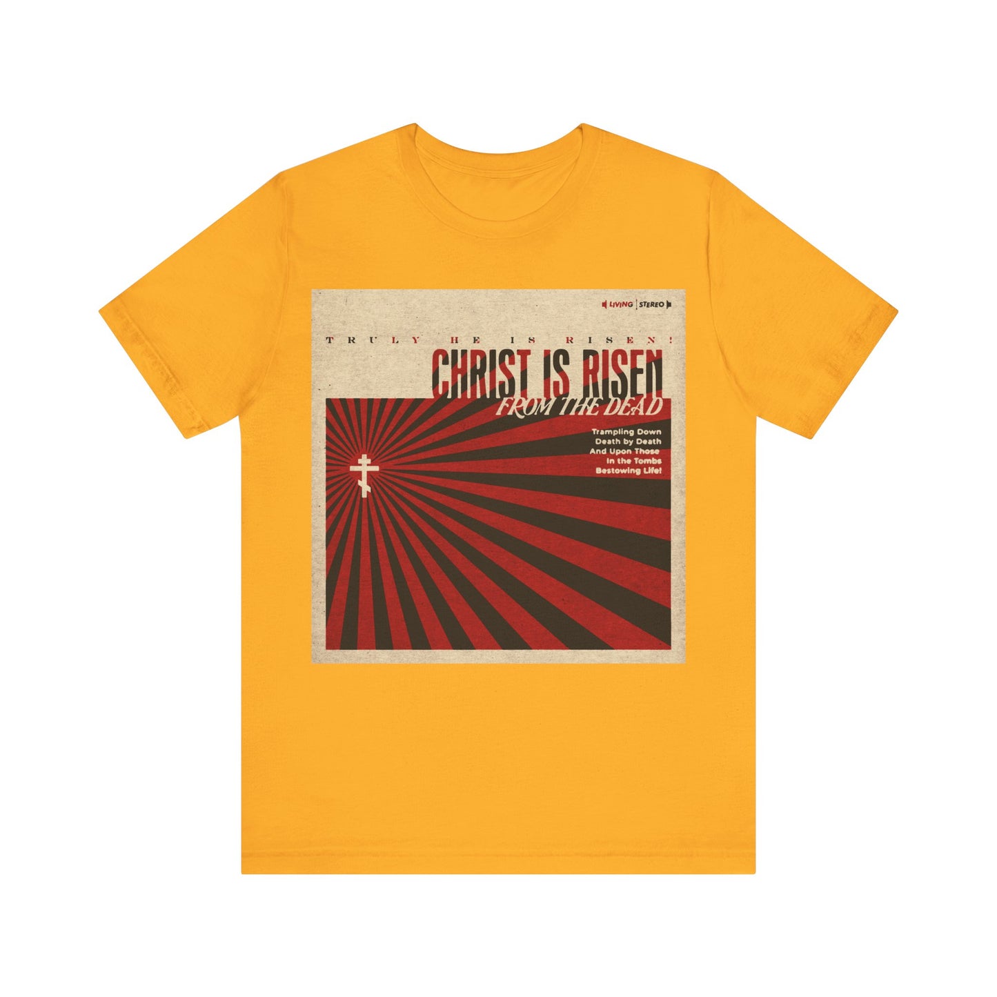 Christ is Risen from the Dead | Paschal Troparion | Retro LP Cover Design | Orthodox Christian T-Shirt