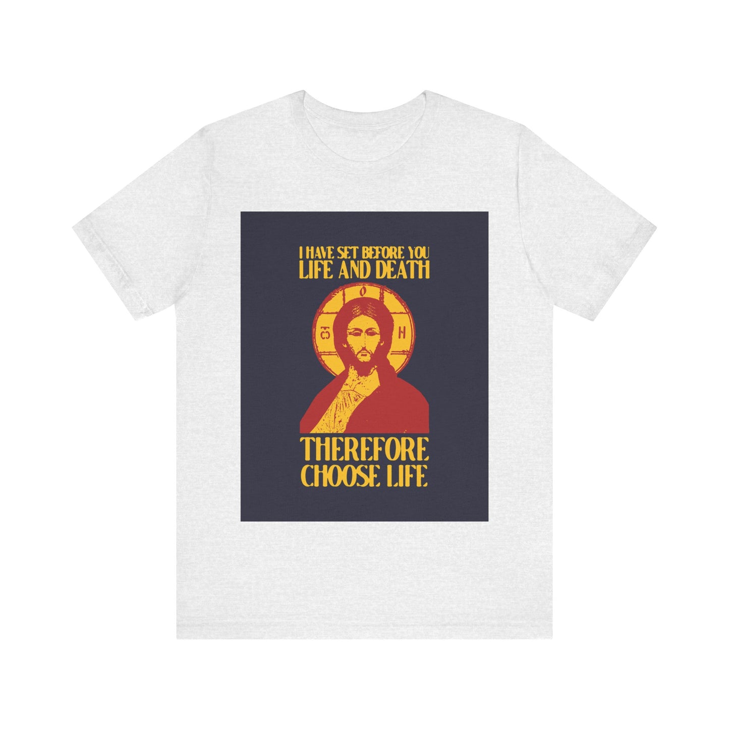 I Have Set Before You Life and Death (Deut. 30:11-20) Blue Design No. 1 | Orthodox Christian T-Shirt