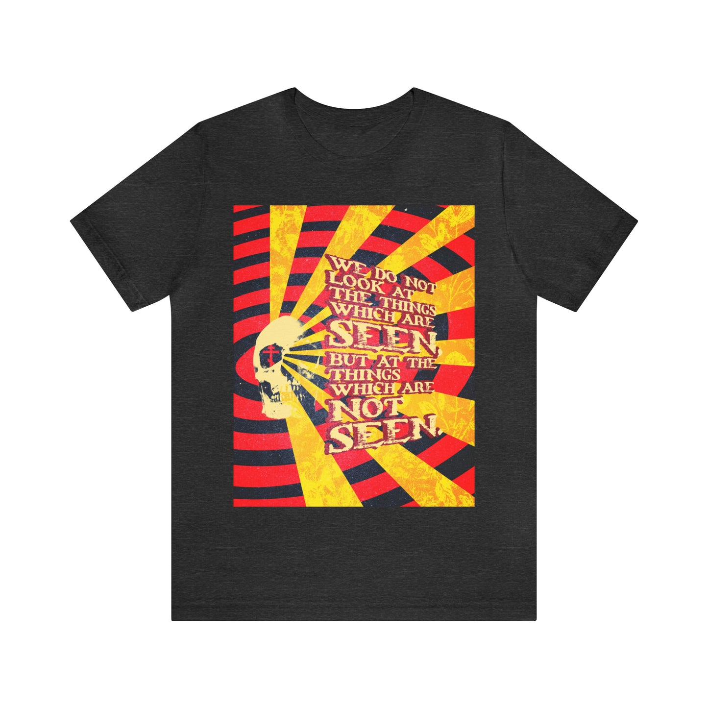We Do Not Look at the Things Which Are Seen No. 2 (Giallo Movie Poster Style) | Orthodox Christian T-Shirt