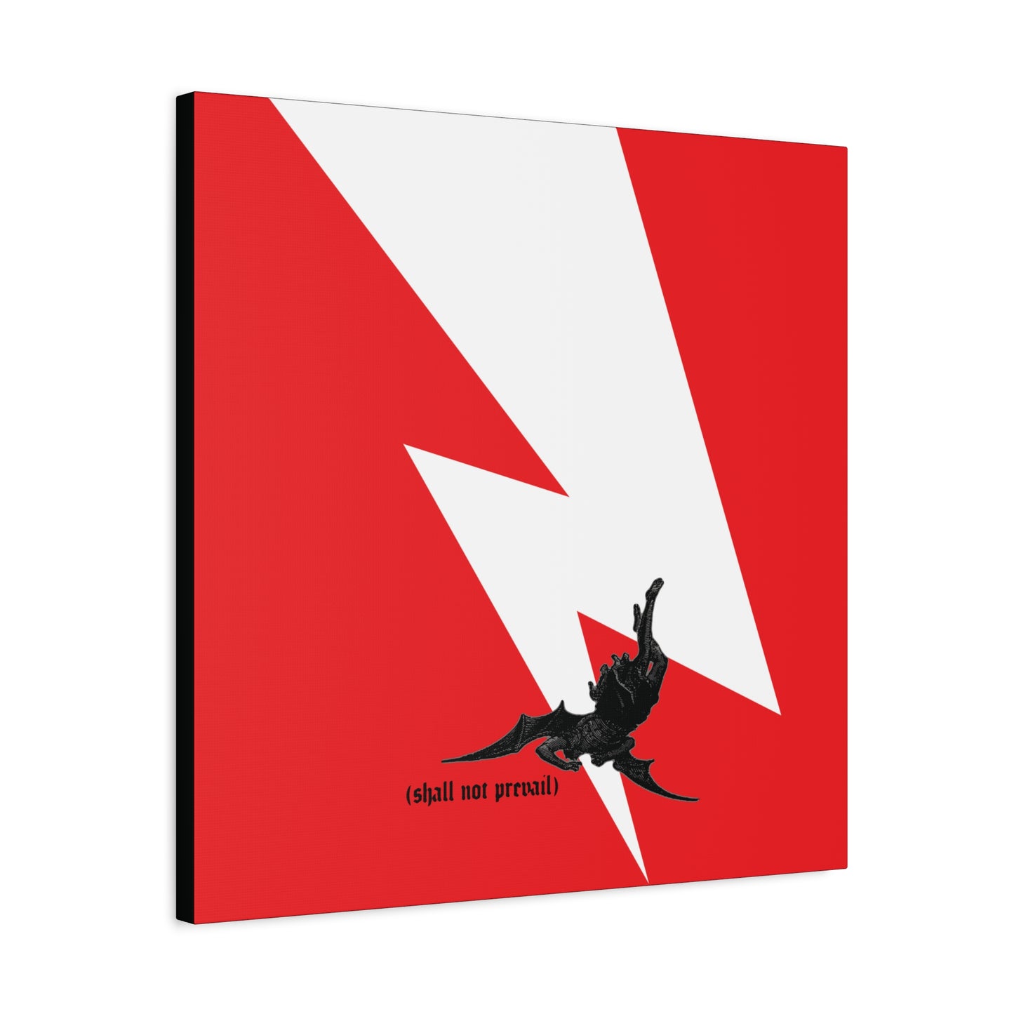 Shall Not Prevail | Satan Fell from Heaven Like Lightning (Luke 10:18) | Minimalist Design | Orthodox Christian Canvas Art