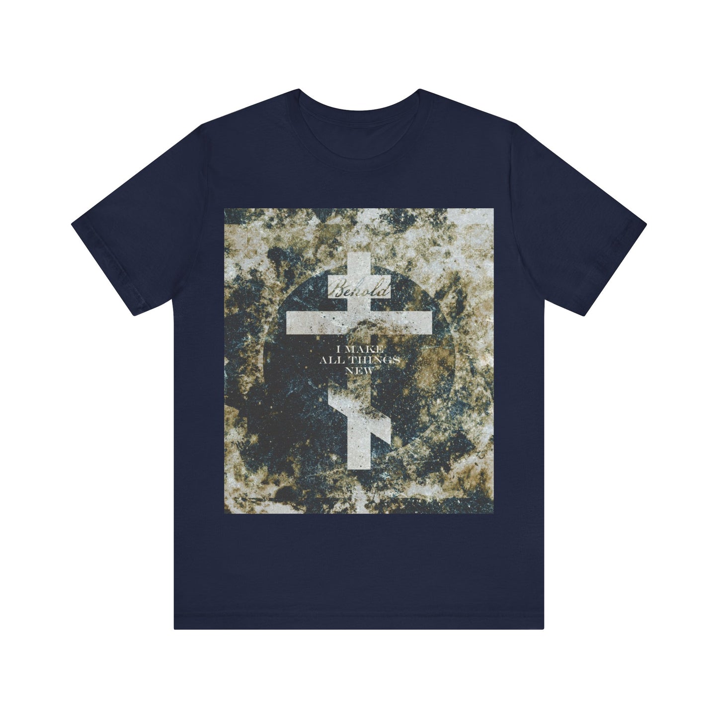 Behold, I Make All Things New | Revelation 21:5 | Cosmic Textured Orthodox Cross | Parousia | Orthodox Christian T-Shirt