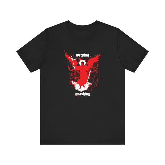 Weeping and Gnashing (Matthew 13:41, Apocalypse Angel IconoGraphic) No. 1 | Orthodox Christian T-Shirt