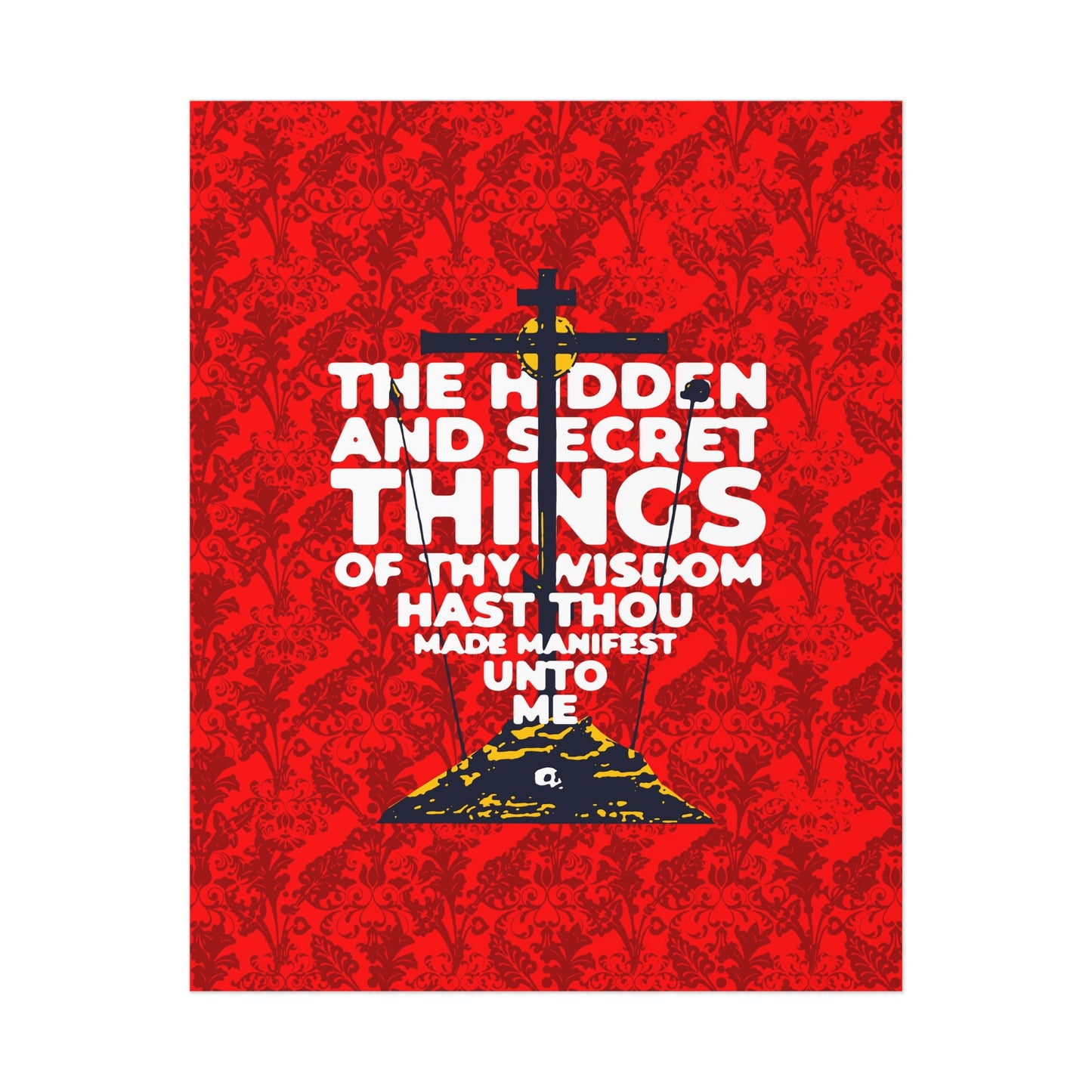 The Hidden and Secret Things of Thy Wisdom (Psalm 50/51) | Golgotha Cross | Skull of Adam | Orthodox Christian Art Poster