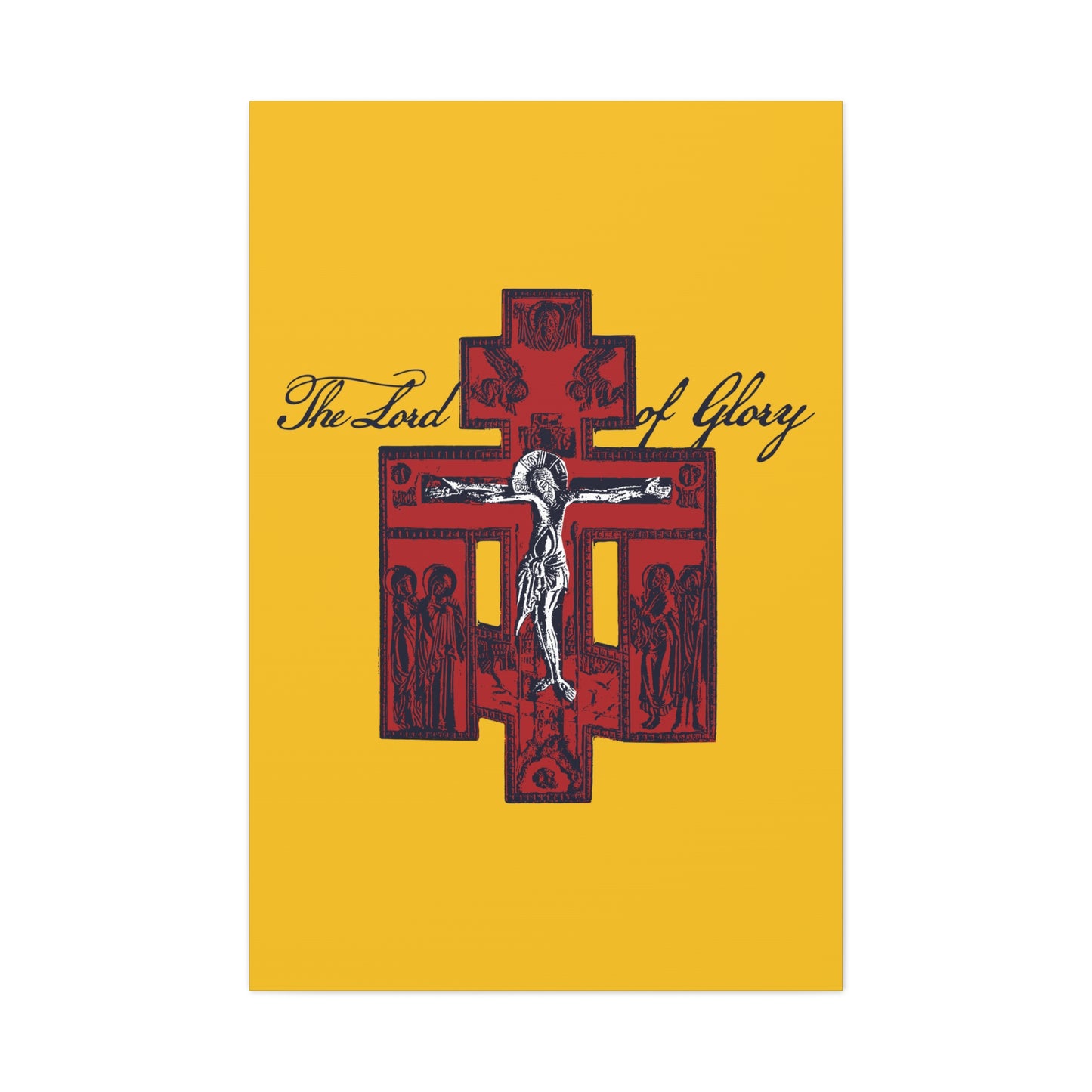 The Lord of Glory | Russian Golgotha Crucifix IconoGraphic (Gold BG) | 1 Corinthians 2:8 | Orthodox Christian Canvas Art