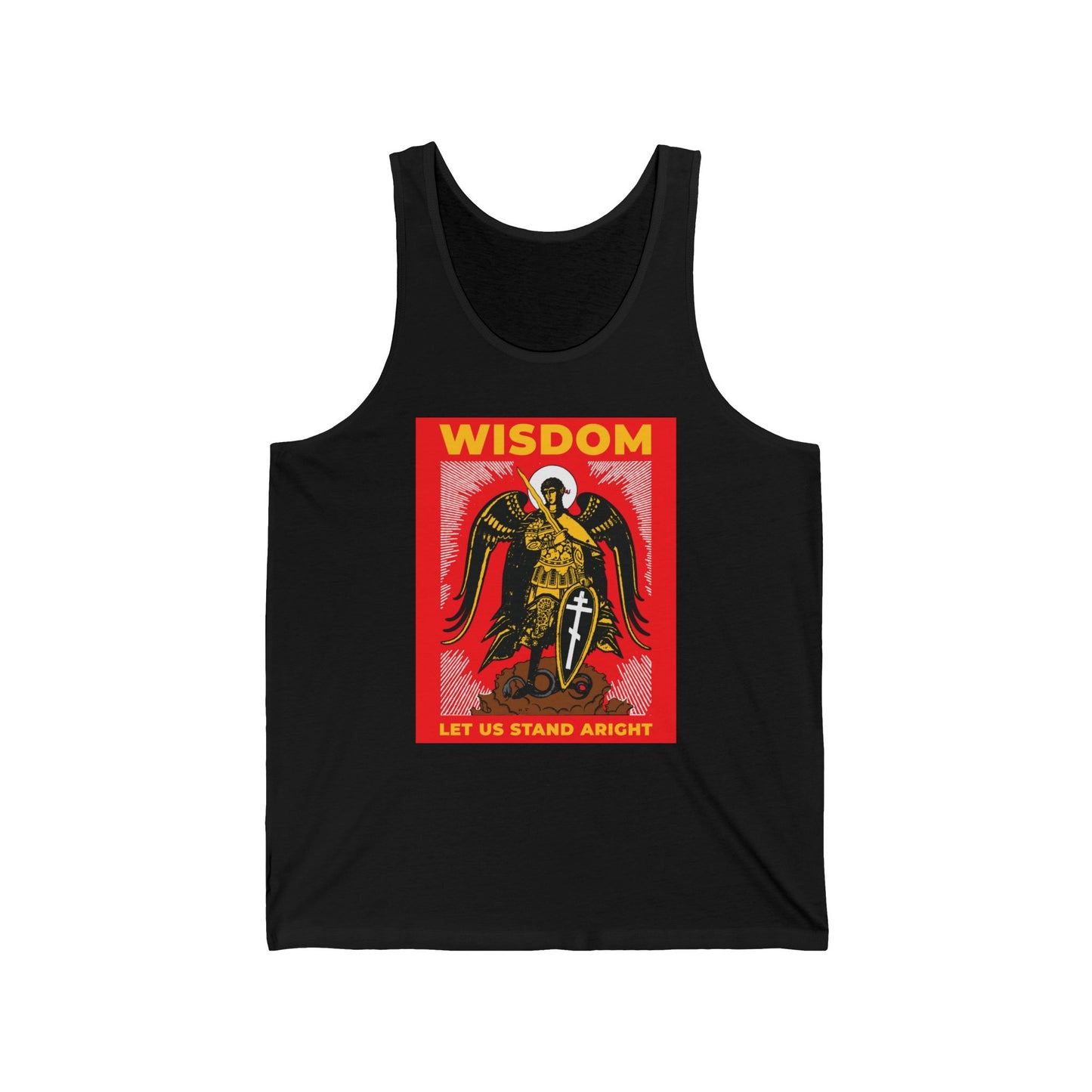 Wisdom: Let Us Stand Aright (Archangel Michael) No. 1 | Orthodox Christian Jersey Tank Top / Sleeveless Shirt