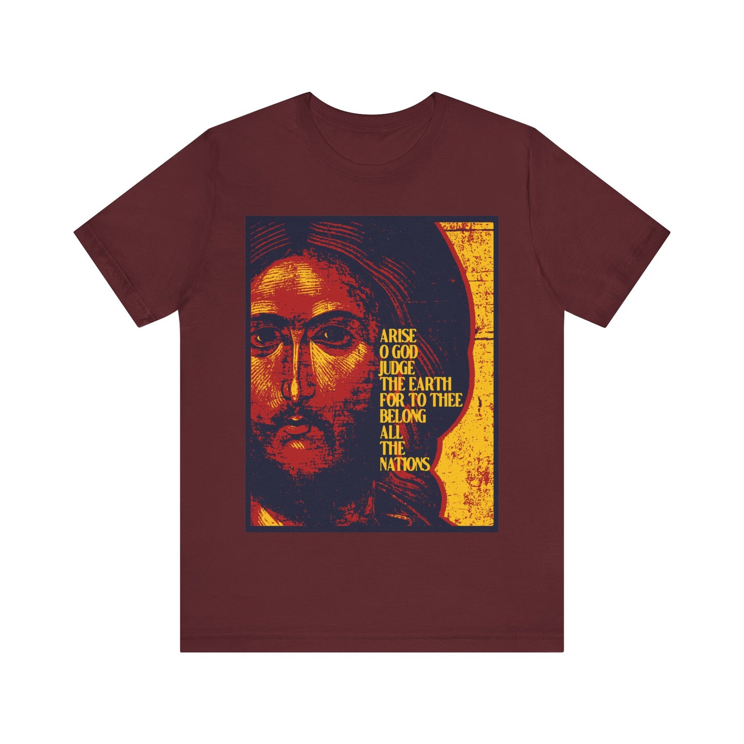 Arise, O God, Judge the Earth (Psalm 82/81) | Jesus Christ Russian Style IconoGraphic | Orthodox Christian T-Shirt