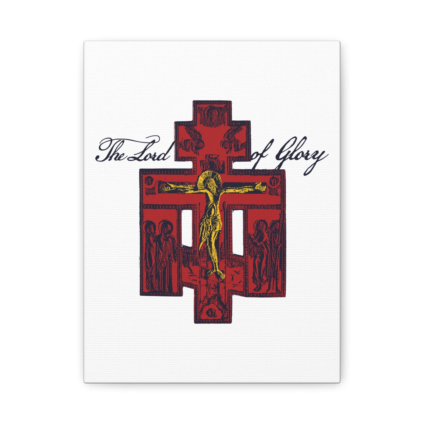 The Lord of Glory | Russian Golgotha Crucifix IconoGraphic (White BG) | 1 Corinthians 2:8 | Orthodox Christian Canvas Art
