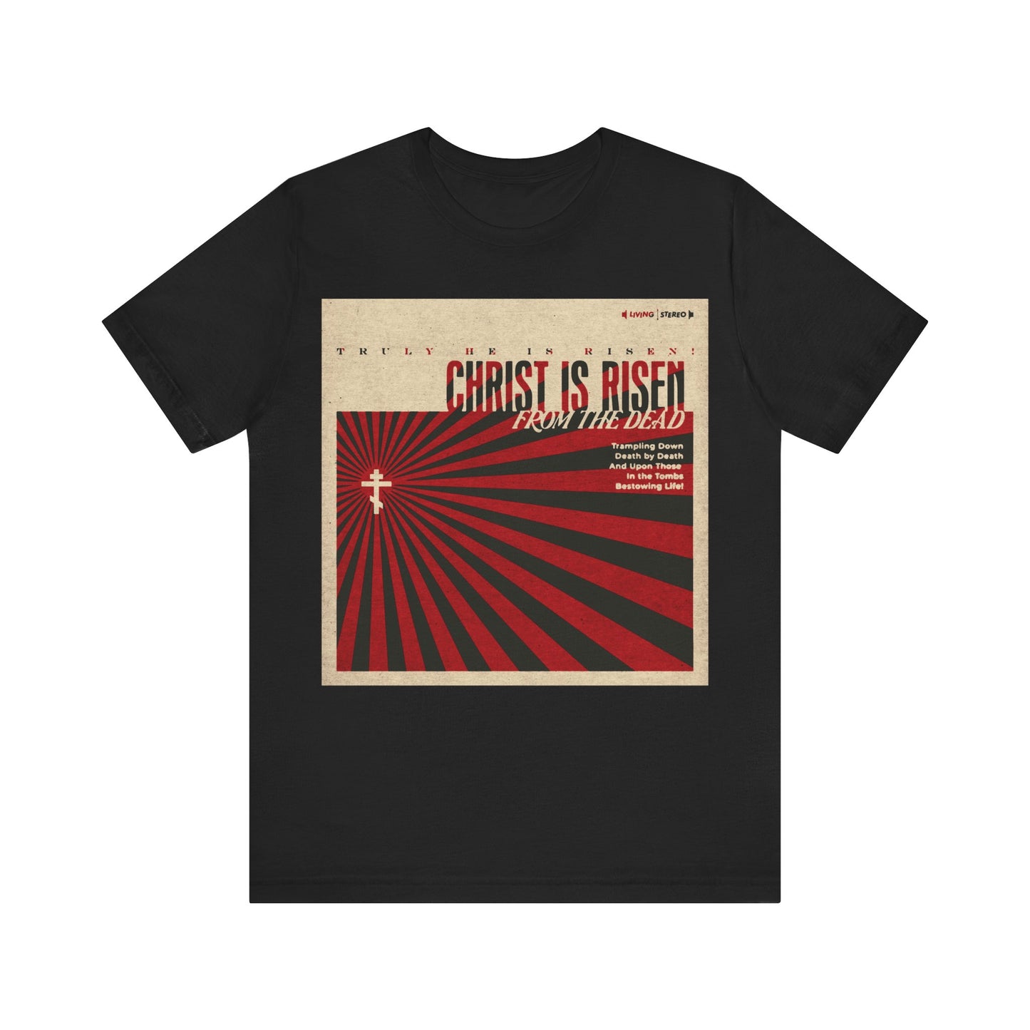 Christ is Risen from the Dead | Paschal Troparion | Retro LP Cover Design | Orthodox Christian T-Shirt