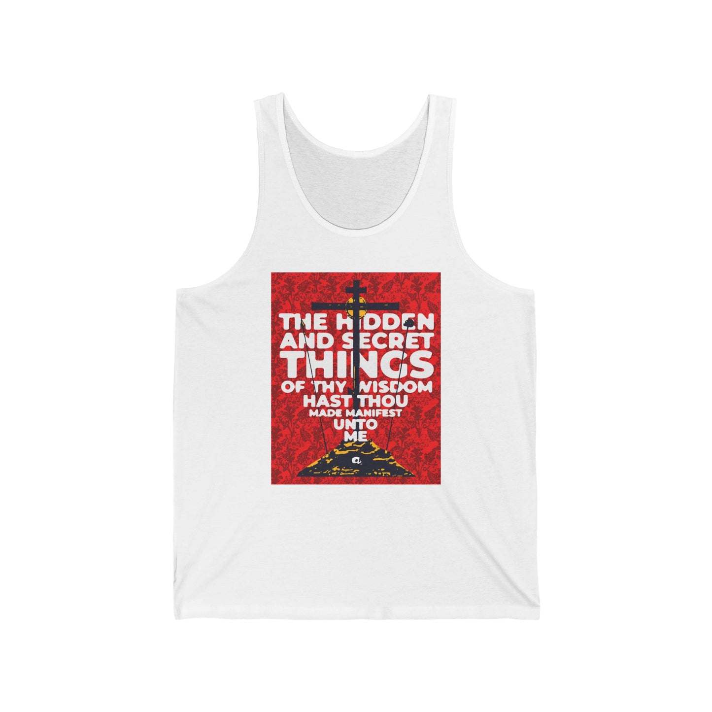 The Hidden and Secret Things of Thy Wisdom (Psalm 50/51) | Golgotha Cross | Skull of Adam | Orthodox Christian Jersey Tank Top