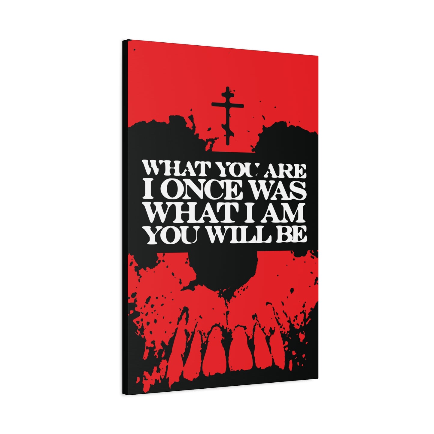 What You Are, I Once Was. What I Am, You Will Be | Memento Mori | Red Skull Remembrance of Death | Orthodox Christian Canvas Art