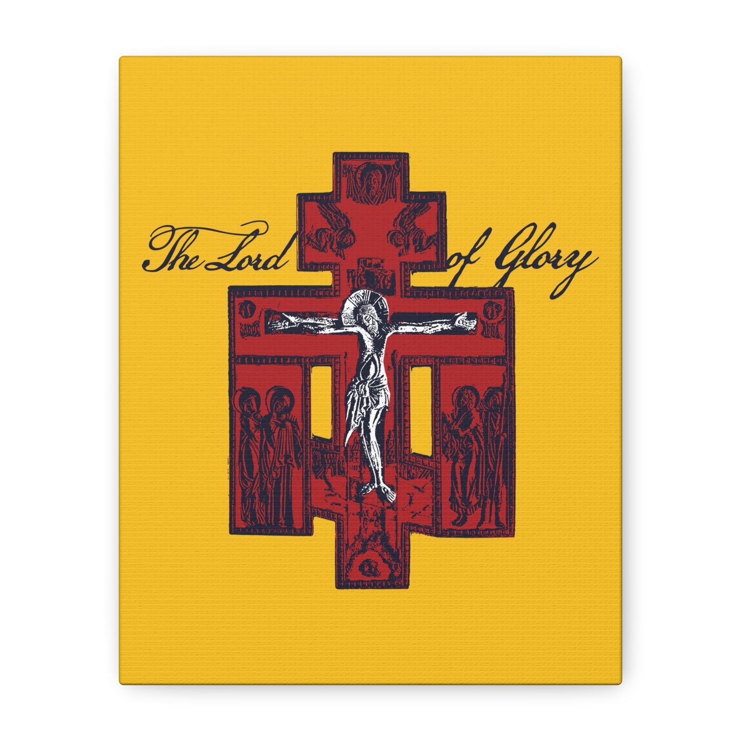 The Lord of Glory | Russian Golgotha Crucifix IconoGraphic (Gold BG) | 1 Corinthians 2:8 | Orthodox Christian Canvas Art